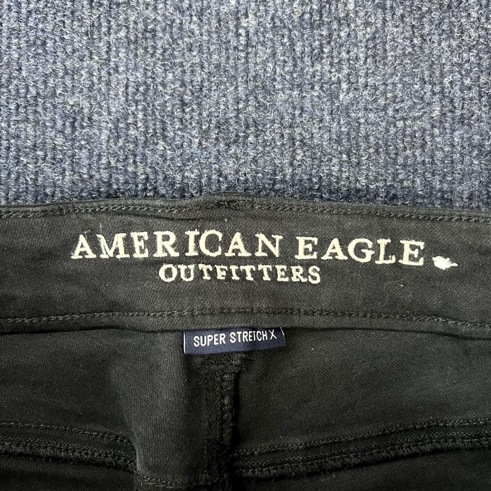 American Eagle Outfitters American Eagle Outfitters Skinny Jeans Womens 8 Black Stretch Distressed Denim Size 30" / US 8 / IT 44 - 6 Thumbnail