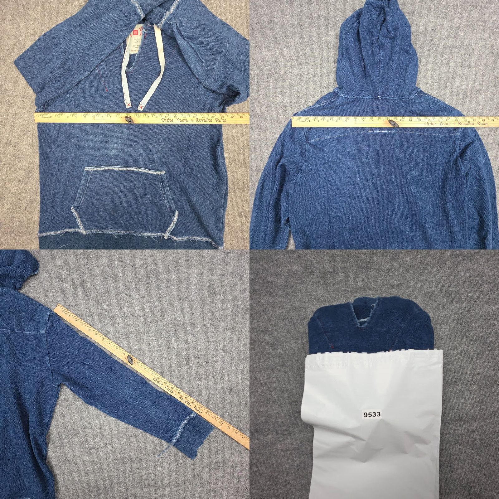Gap VINTAGE Gap Hoodie Mens Large Blue Distressed Marks Pullover Hooded All Seasons Knit Structured Relaxed Regular Sleeve Long Shirt-style Size US L / EU 52-54 / 3 - 8 Thumbnail
