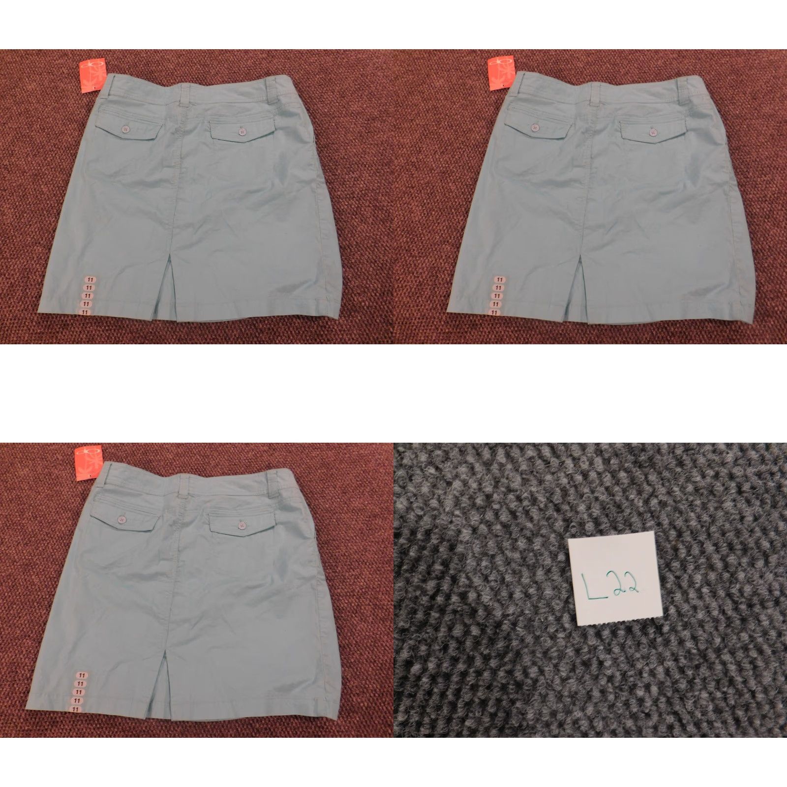 Ocean Pacific Ocean Pacific Skirt Womens 11 Blue Chino pull on stretch Knee Length A-Line Knit Cotton Casual - Womens Size 32" / US 10 / IT 46 - 8 Thumbnail