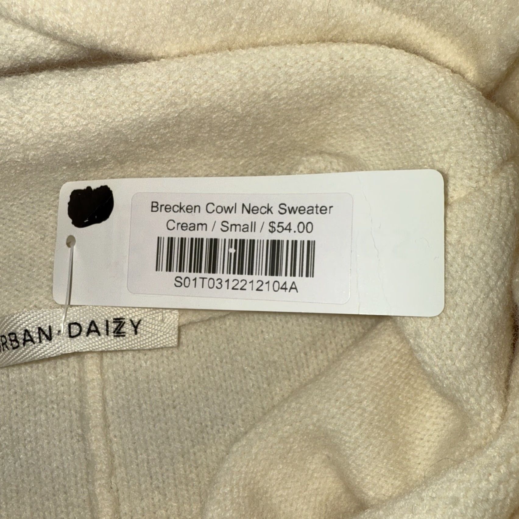 Vintage Urban Daizy Sweater Women’s S Brecken Cowl Neck Cream Knit Pullover Short Sleeve Oversized, Stretch Fall Winter Spring Mens Womens Girls? Wait. Size S / US 4 / IT 40 - 5 Thumbnail