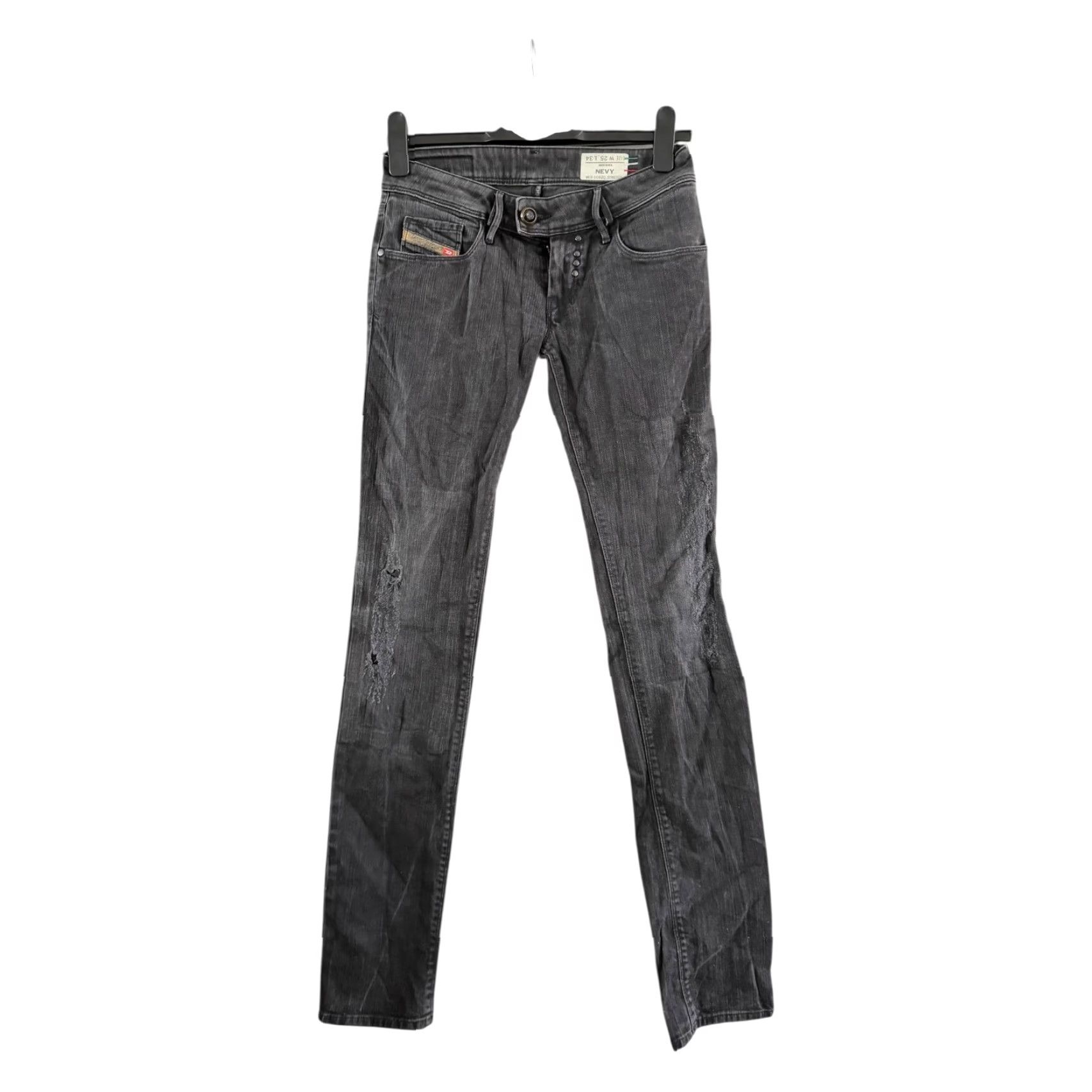 Diesel DIESEL NEVY Jeans Women W25 L34 Stretch Black Grey Wash 008ZQ Made in Italy Skinny 5-Pocket Denim Size 42" / US 20 - 2 Thumbnail