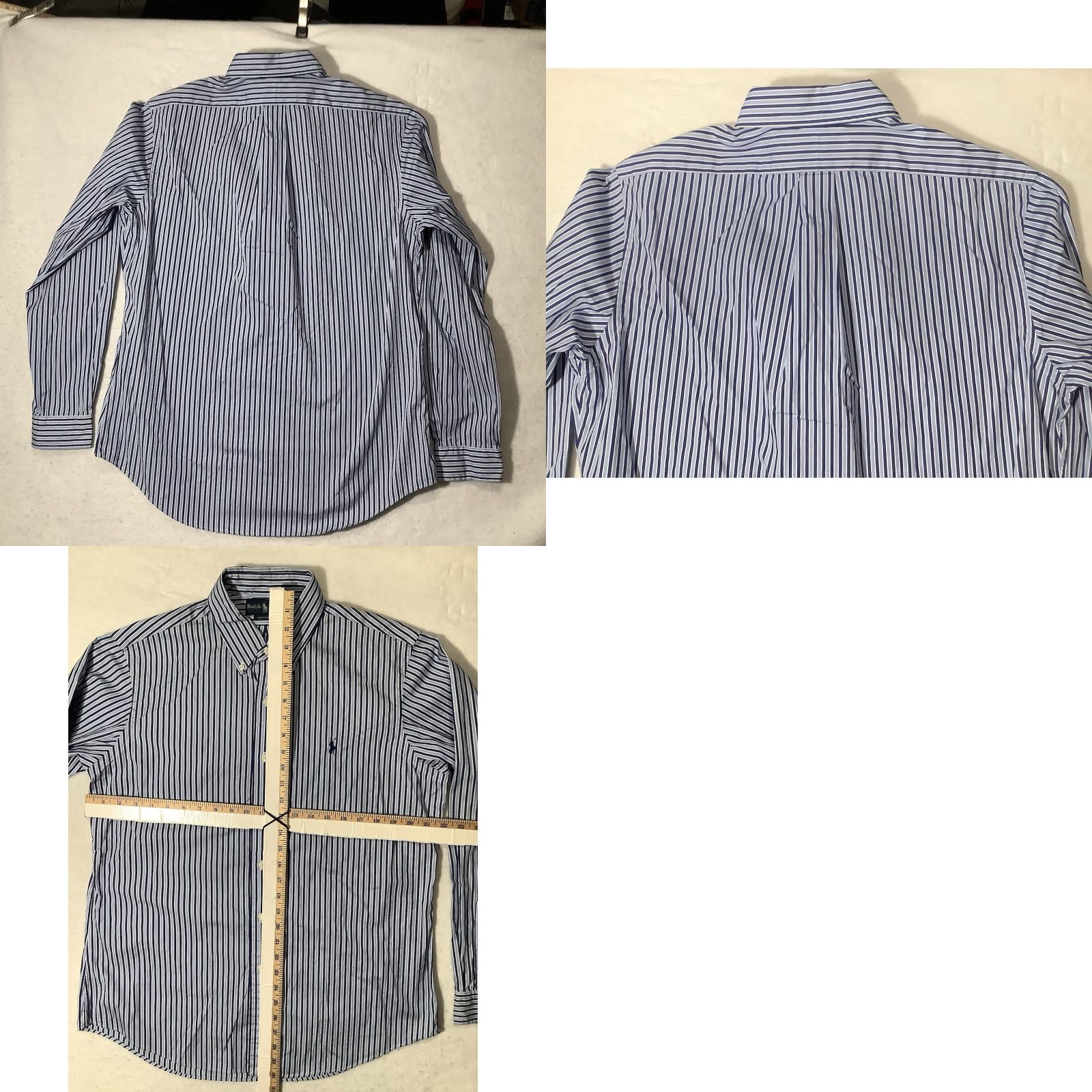 Ralph Lauren Ralph Lauren Custom fit Shirt Mens Large Blue Striped Button Up Long Sleeve Size US L / EU 52-54 / 3 - 8 Thumbnail
