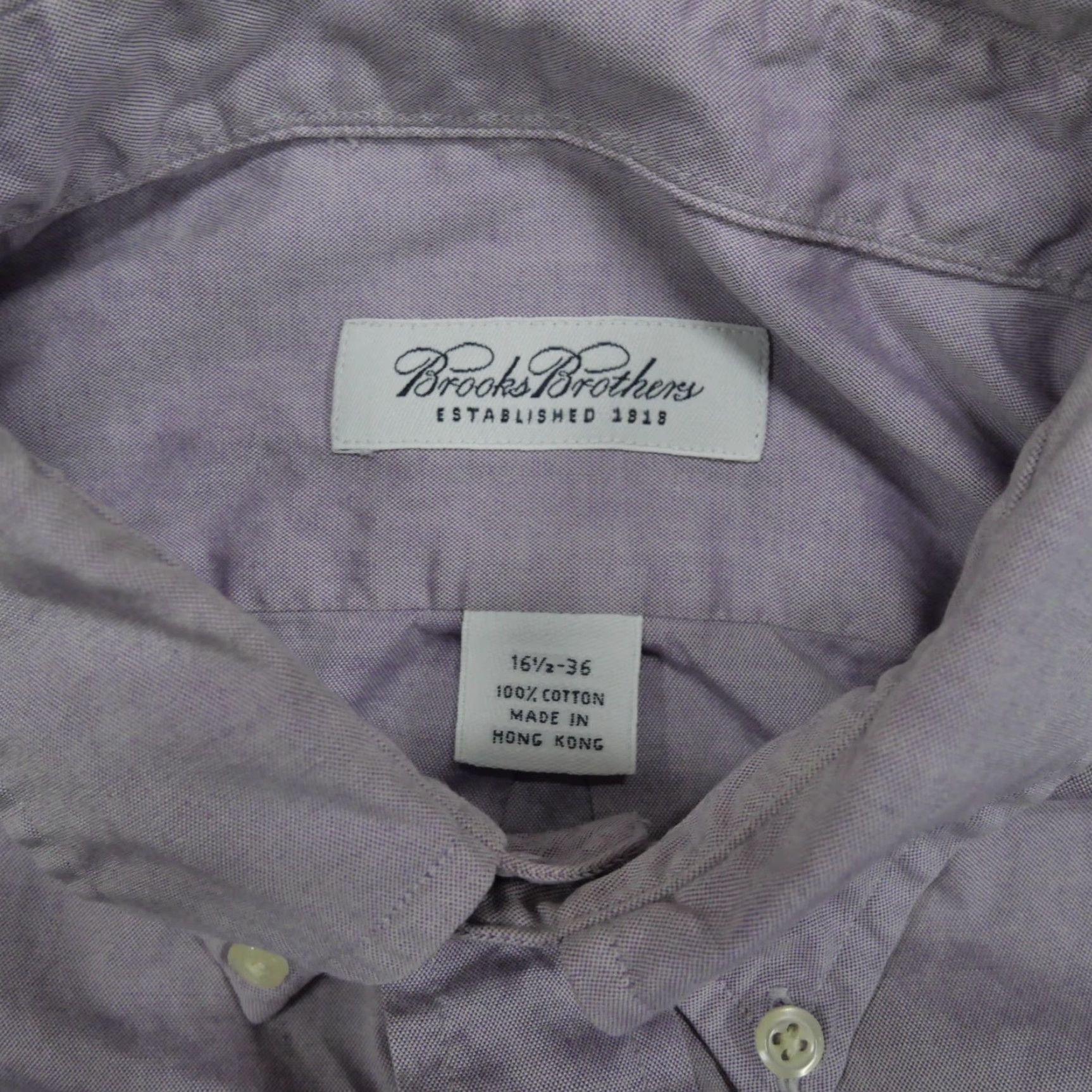 Brooks Brothers VINTAGE Brooks Brothers Shirt Mens 16.5 36 Purple Button-Up Oxford Long Sleeve Cotton Size US XL / EU 56 / 4 - 3 Thumbnail