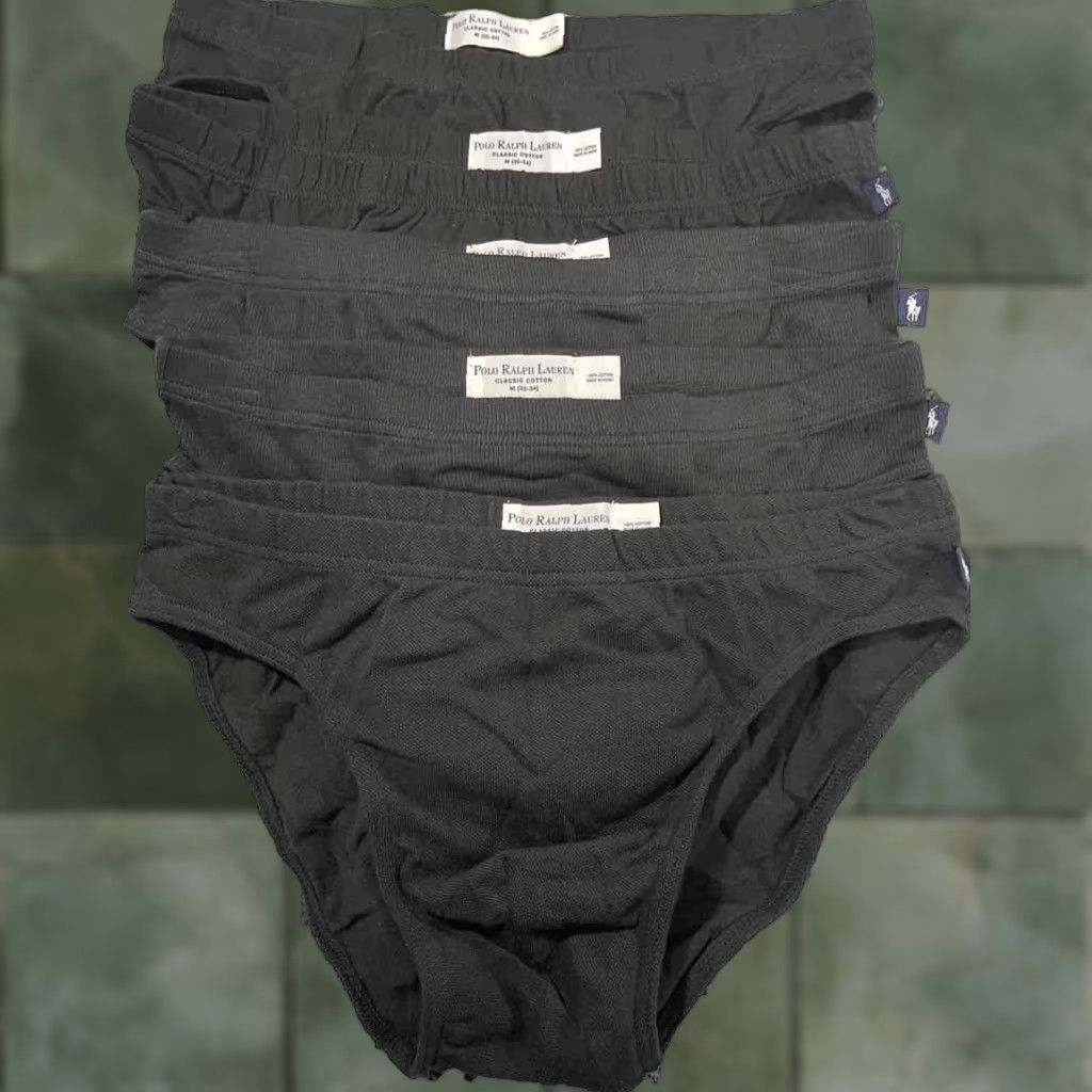 Ralph Lauren VINTAGE Polo Ralph Lauren Black 100% Cotton SIZE Medium Bottoms Women 5 Set Solid Holes Tags Flaws Size ONE SIZE - 1 Thumbnail