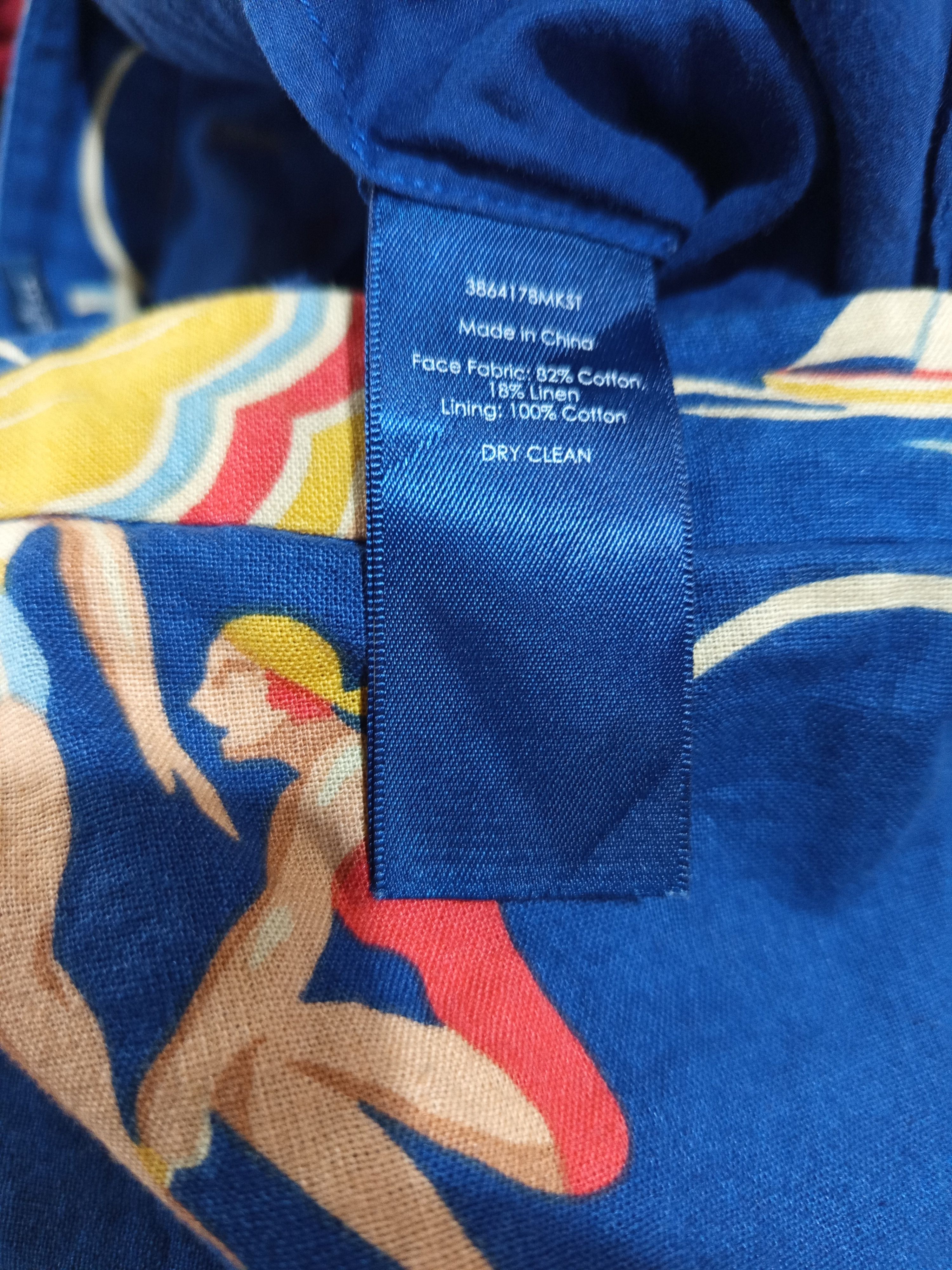 Ralph Lauren Ralph Lauren Nautical Beach Print Skirt Blue Cotton Linen Size 34" / US 12 / IT 48 - 10 Thumbnail