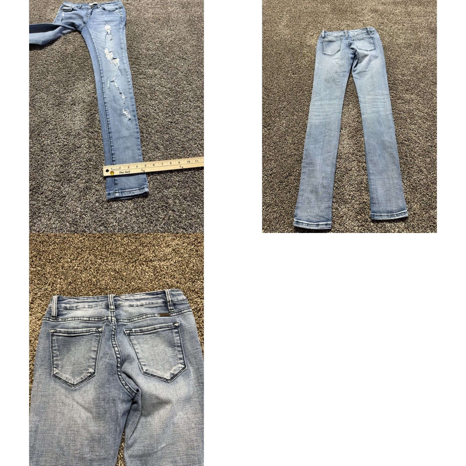 Vintage Kancan Signature Skinny Straight Jeans Size 25 Blue Denim Stretch Cotton Blend Mid Rise 5-Pocket Regular Inseam 30 Womens Jeans Size 42" / US 20 - 8 Thumbnail