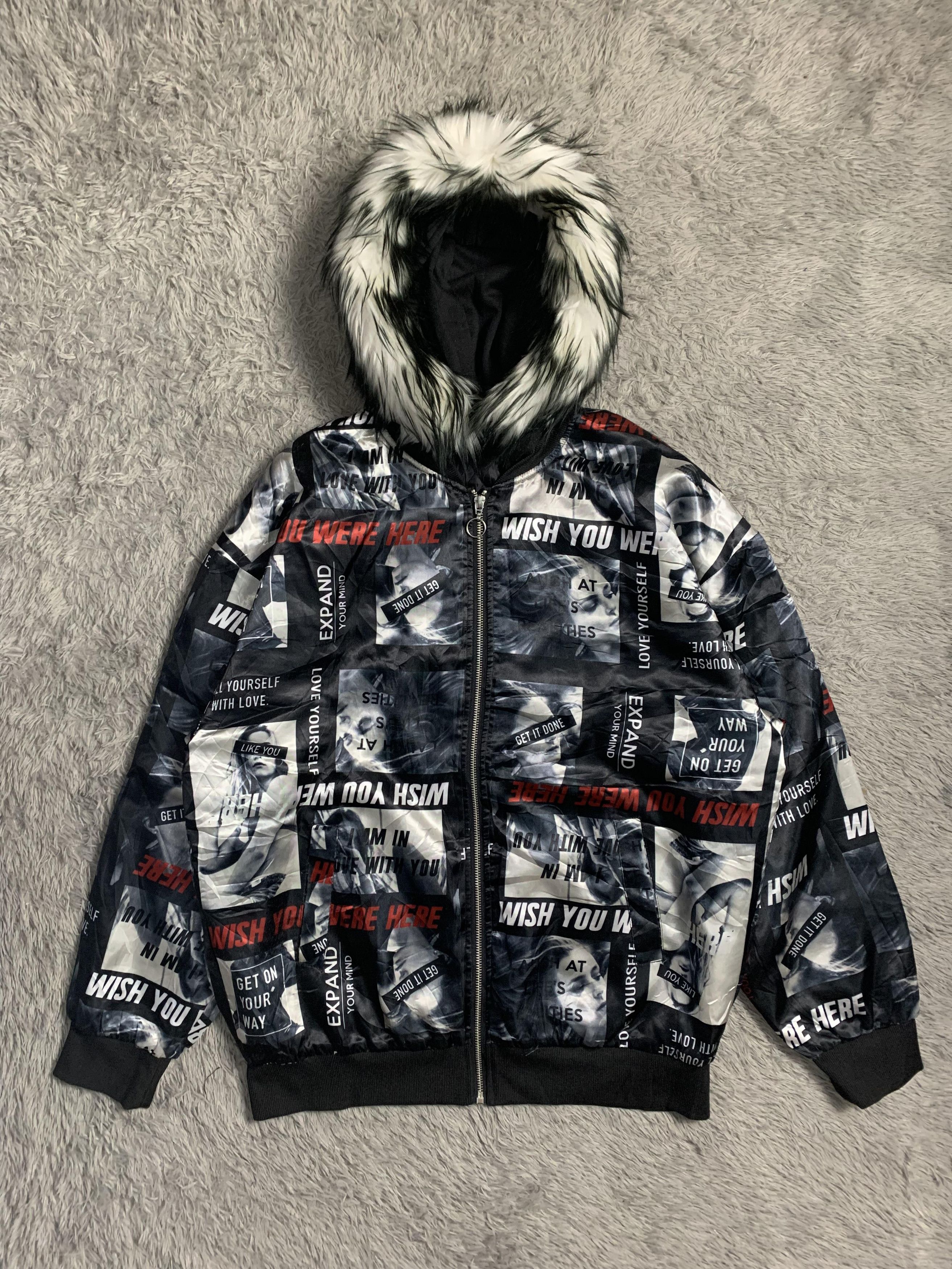 Leah Matin AOP Over Print Fur Hoodie
