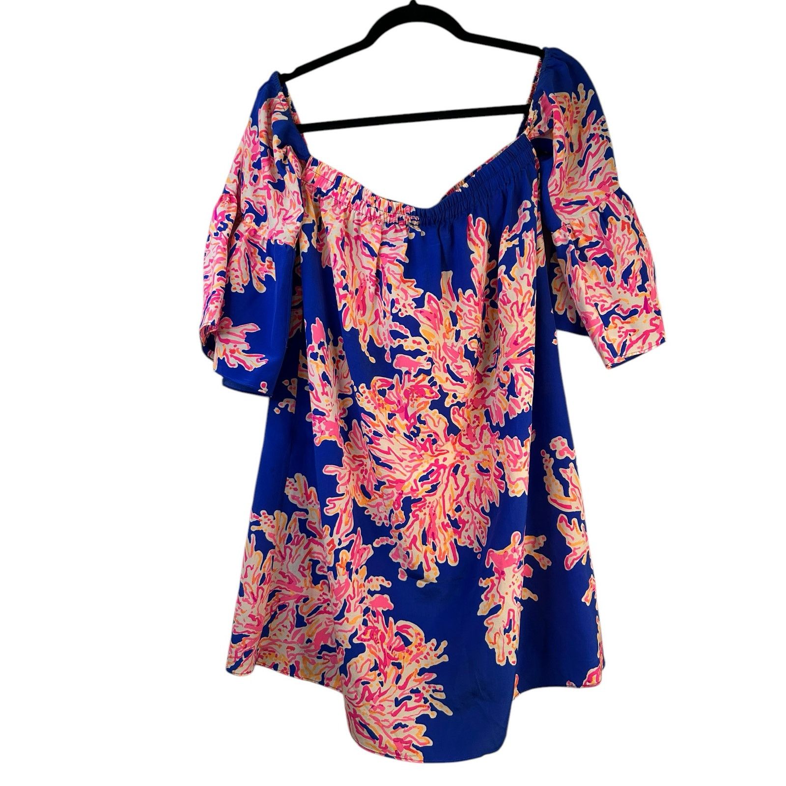 Lilly Pulitzer Lilly Pulitzer Sanilla Off The Shoulder Silk Dress- Size S Size S / US 4 / IT 40 - 1 Thumbnail