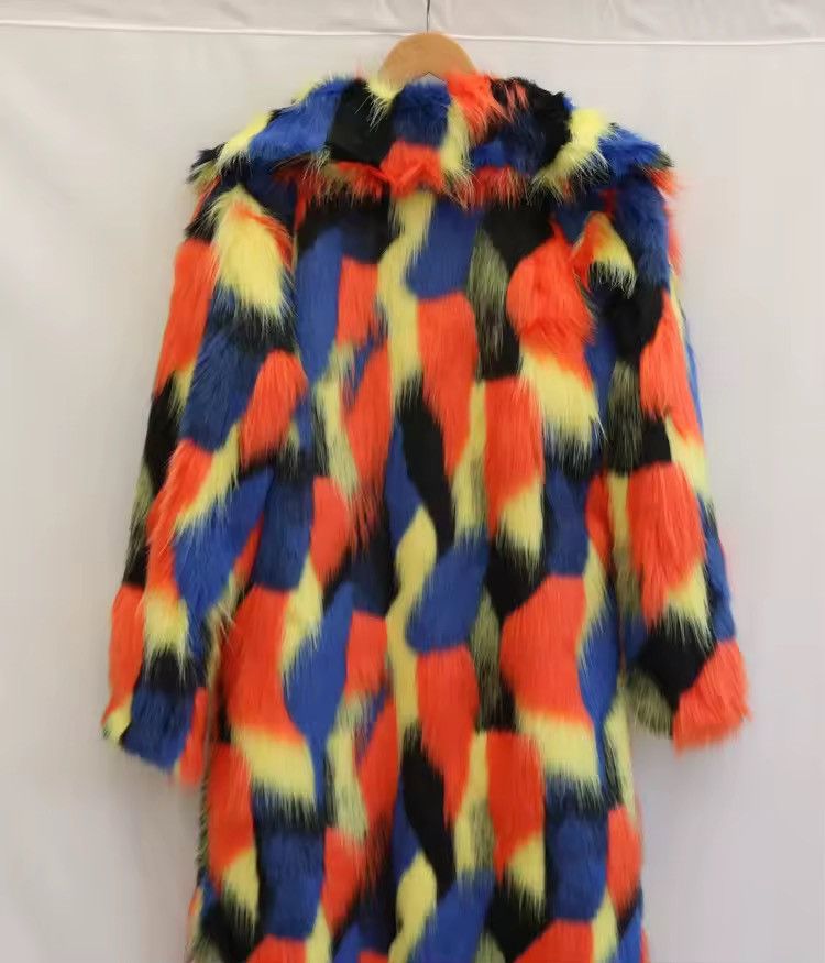 Other Streetwear Designer Colourful Fur Warm Midi Coat Size L / US 10 / IT 46 - 6 Thumbnail