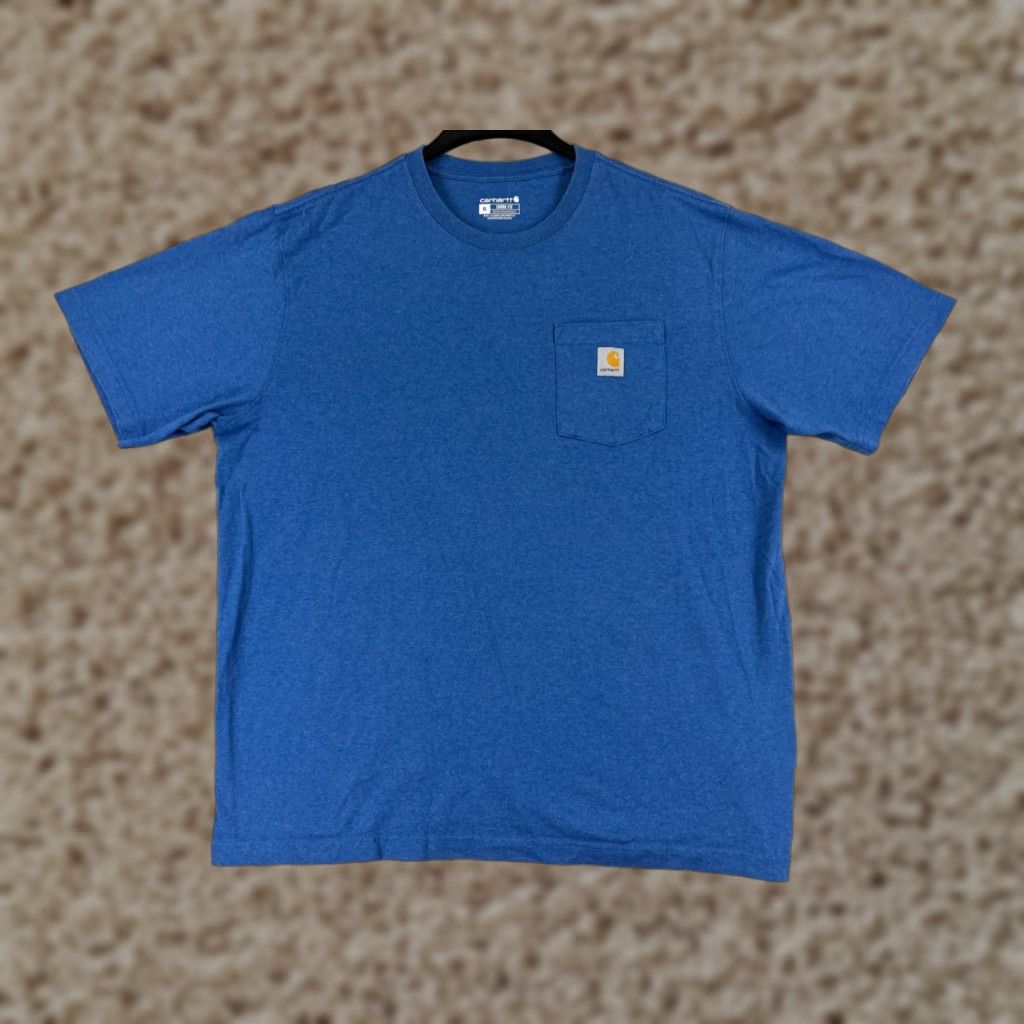 Carhartt Carhartt Shirt Mens Large Blue Crew Neck Pocket Cotton Blend Workwear Size US L / EU 52-54 / 3 - 1 Thumbnail