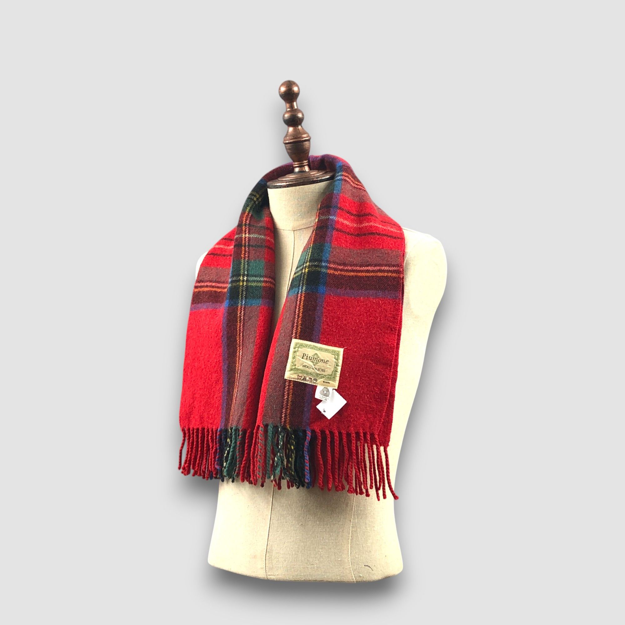 Japanese Brand Vintage Piumone Scarf Muffler Wool Shawls Wraps Scarves Size ONE SIZE - 2 Thumbnail