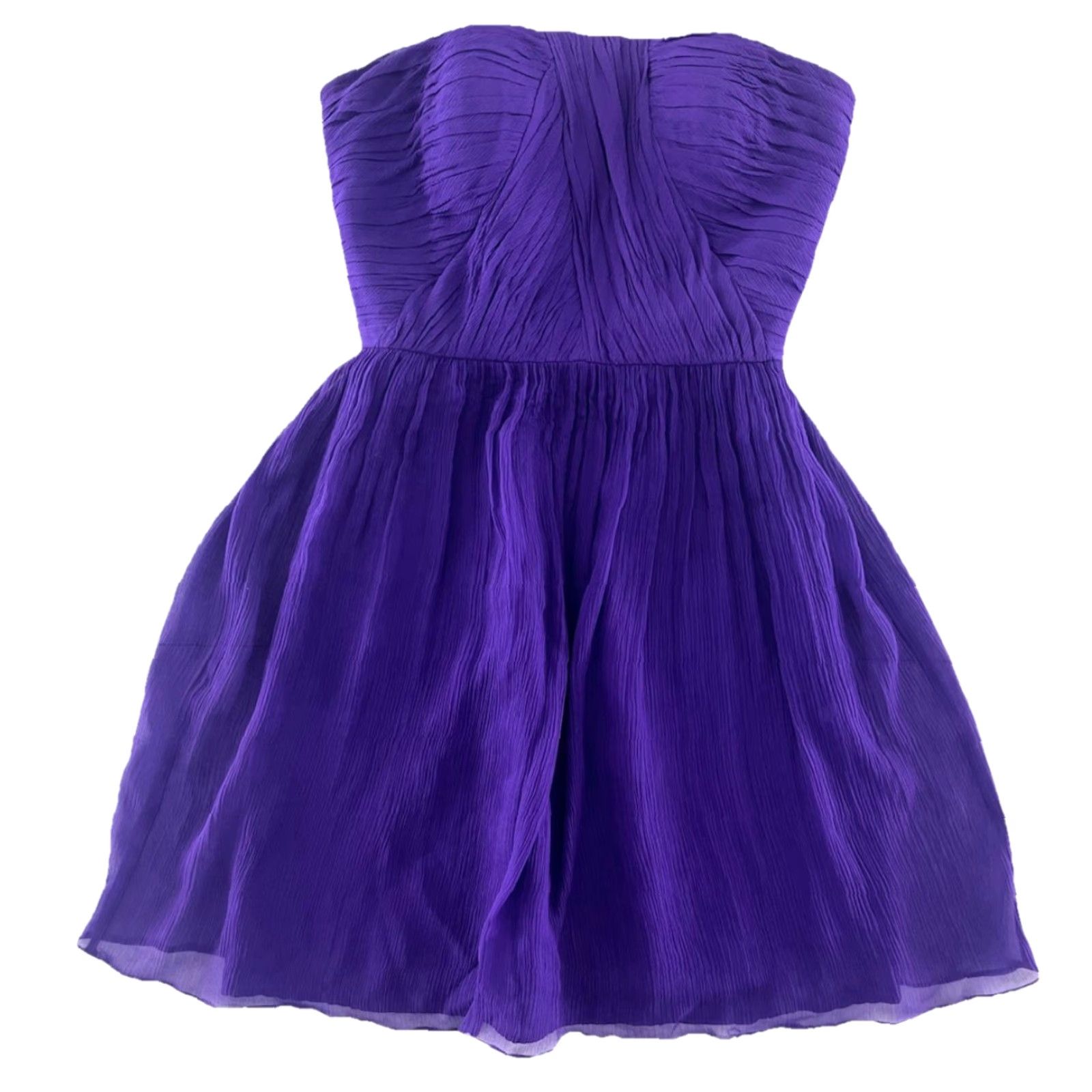 Donna Morgan Donna Morgan Purple 100% Silk Ruched Strapless Party Prom Cocktail Dress 2 Dress Size XS / US 0-2 / IT 36-38 - 2 Thumbnail