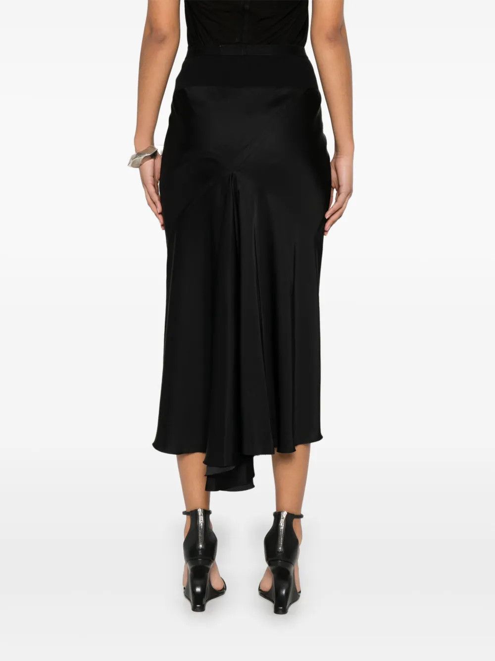 Rick Owens o1y0126 Midi Skirt in Black Size 28" / US 6 / IT 42 - 3 Thumbnail
