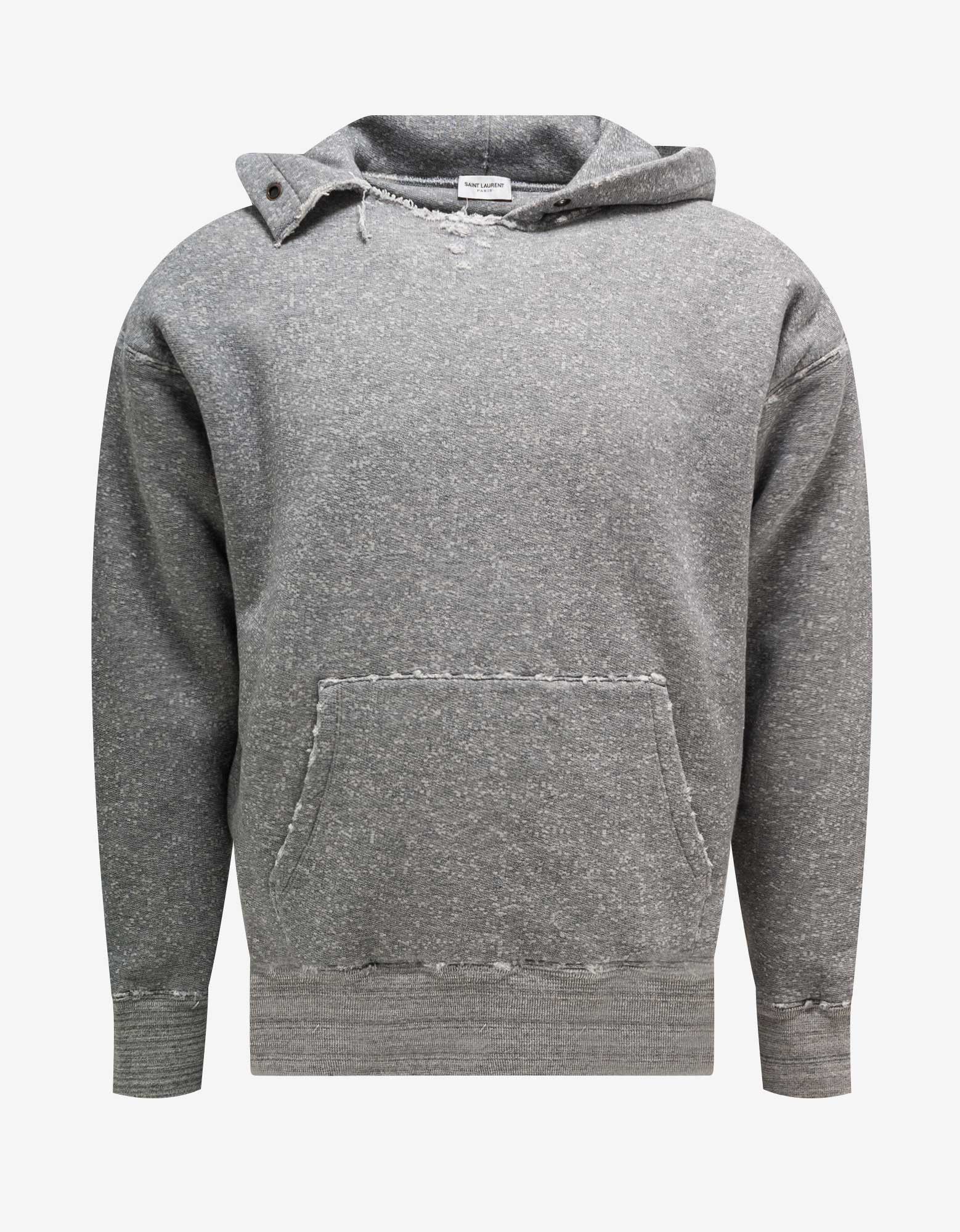 Image of Saint Laurent Paris Grey Saint Laurent Universite Print Hoodie, Men's (Size Small)