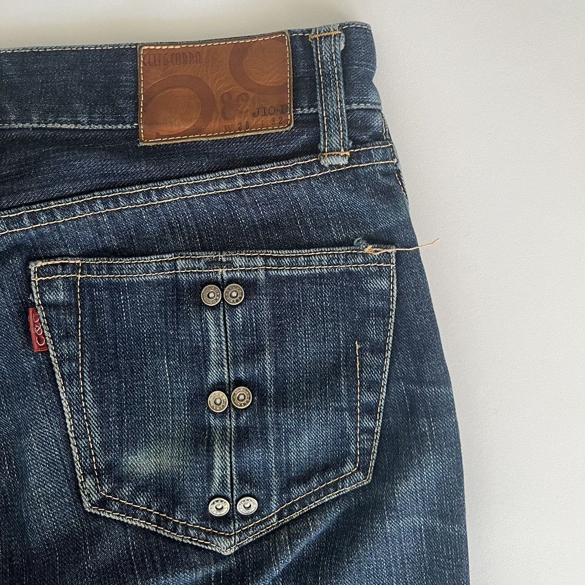 Japanese Brand Celt&Cobra 2000s Skull Studded Pocket Bootcut Jeans Size US 28 / EU 44 - 5 Thumbnail