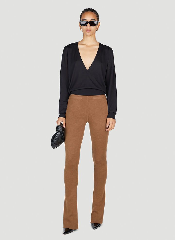 Saint Laurent Paris o1s1wg111024 Flared Pants in Wool in Camel Size 27" / US 4 / IT 40 - 2 Thumbnail