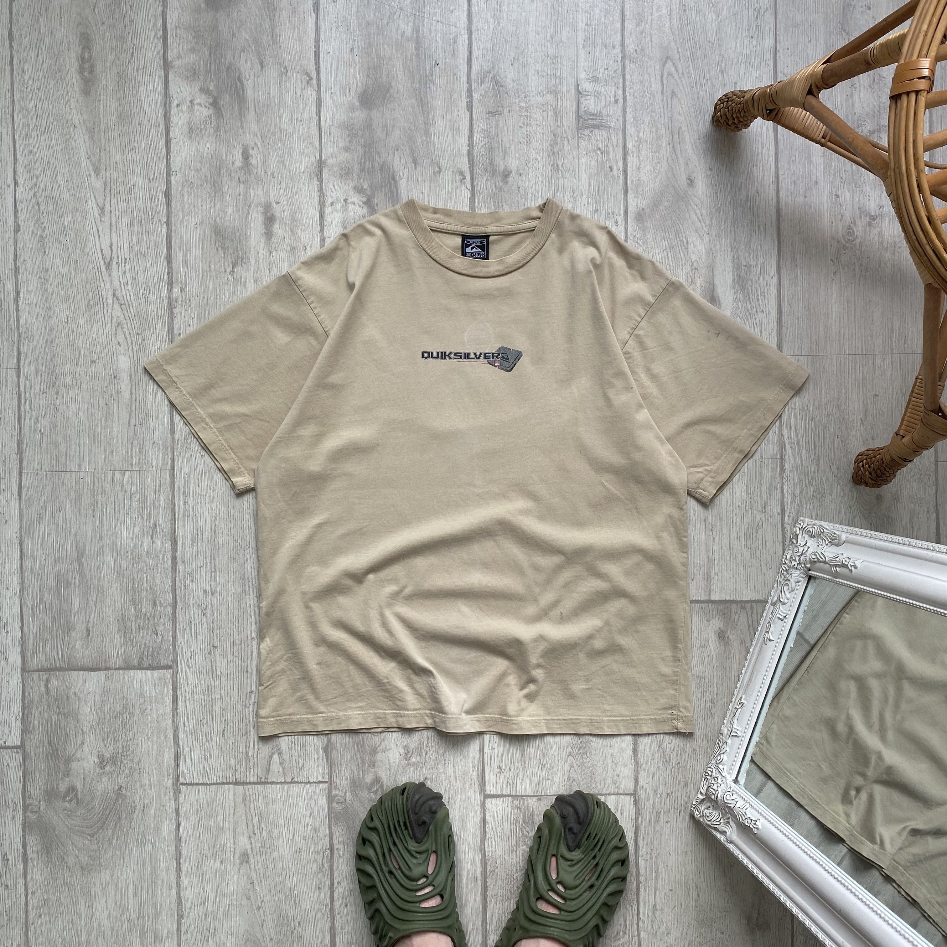 Quiksilver 🏄🏻‍♂️ Vintage 90s QUIKSILVER Logo Trashed tee Y2K Size US M / EU 48-50 / 2 - 2 Thumbnail