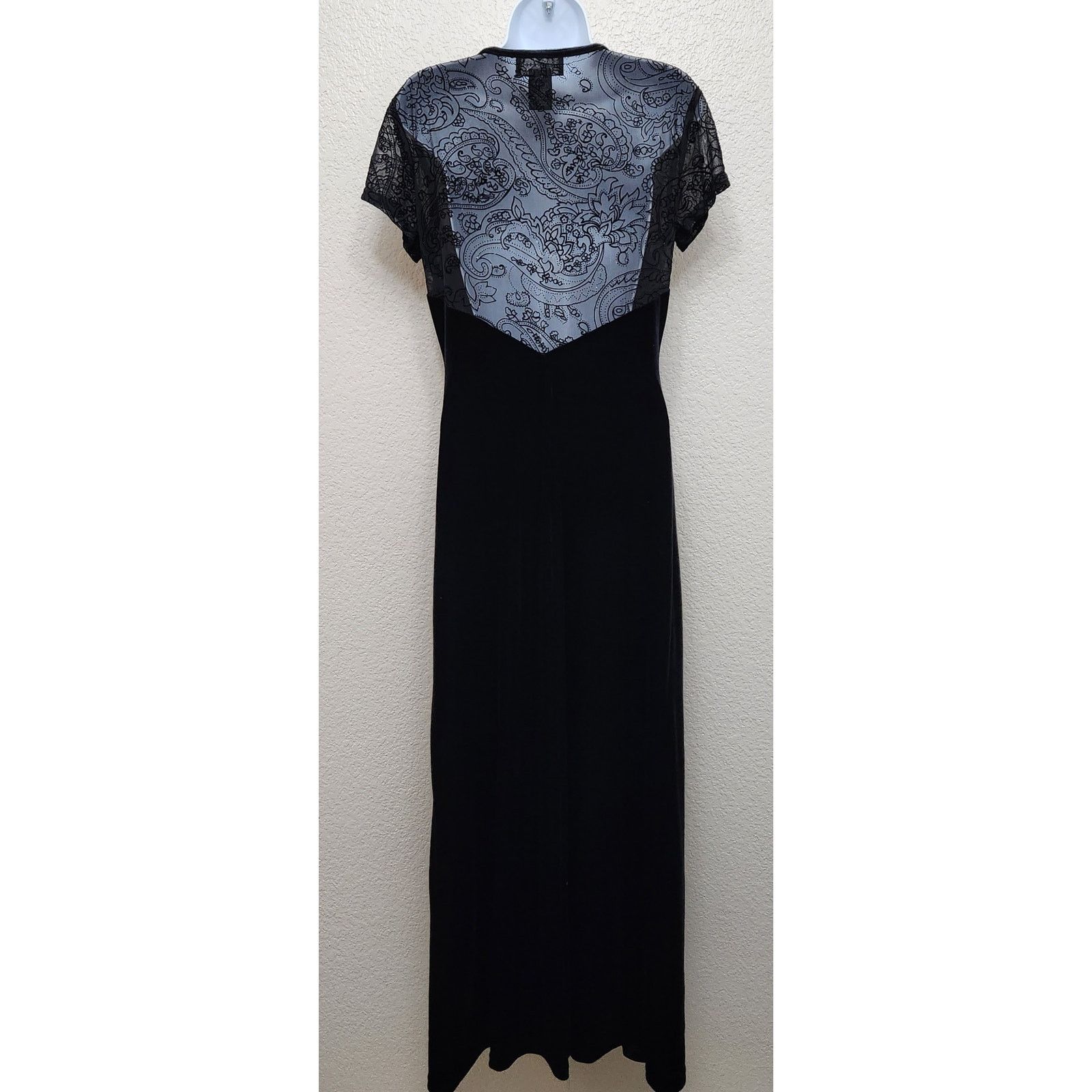 Other Connected Apparel Black Velour Lace Bodice Cocktail Dress 8 Size M / US 6-8 / IT 42-44 - 4 Thumbnail