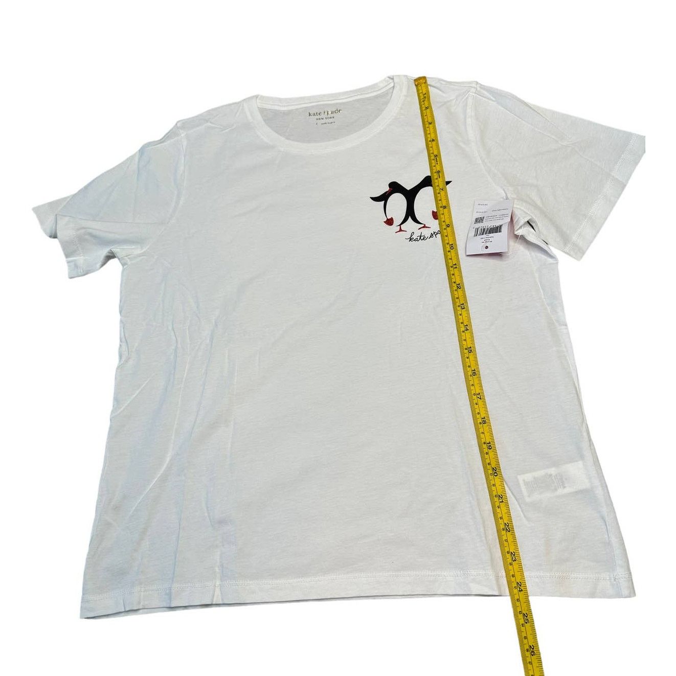Kate Spade Kate Spade Dancing Penguins Tee Large Fresh White Size L / US 10 / IT 46 - 5 Thumbnail