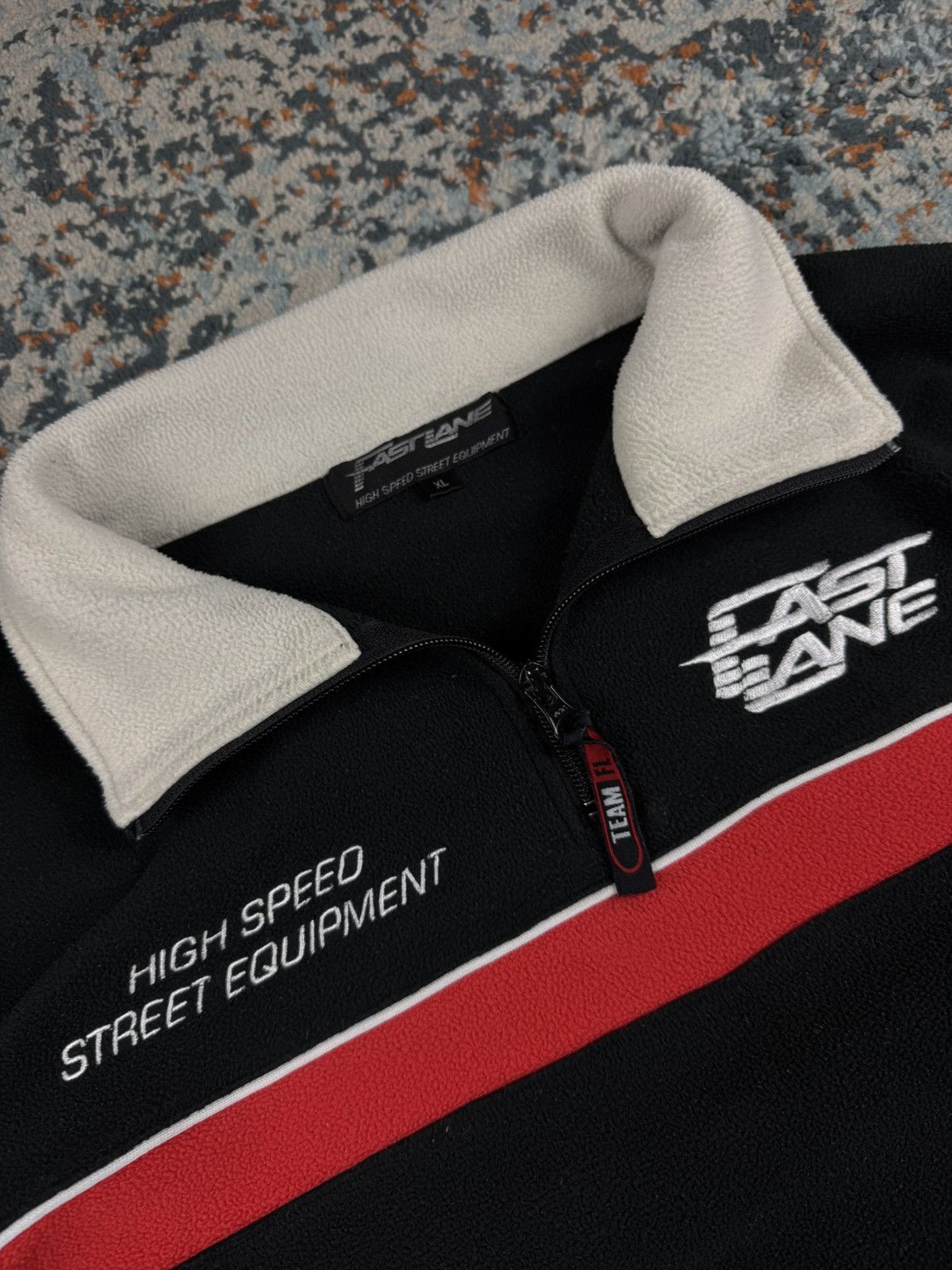 Vintage Vintage 90s Fast Lane racing style fleece sherpa quartezip Size US XL / EU 56 / 4 - 8 Thumbnail