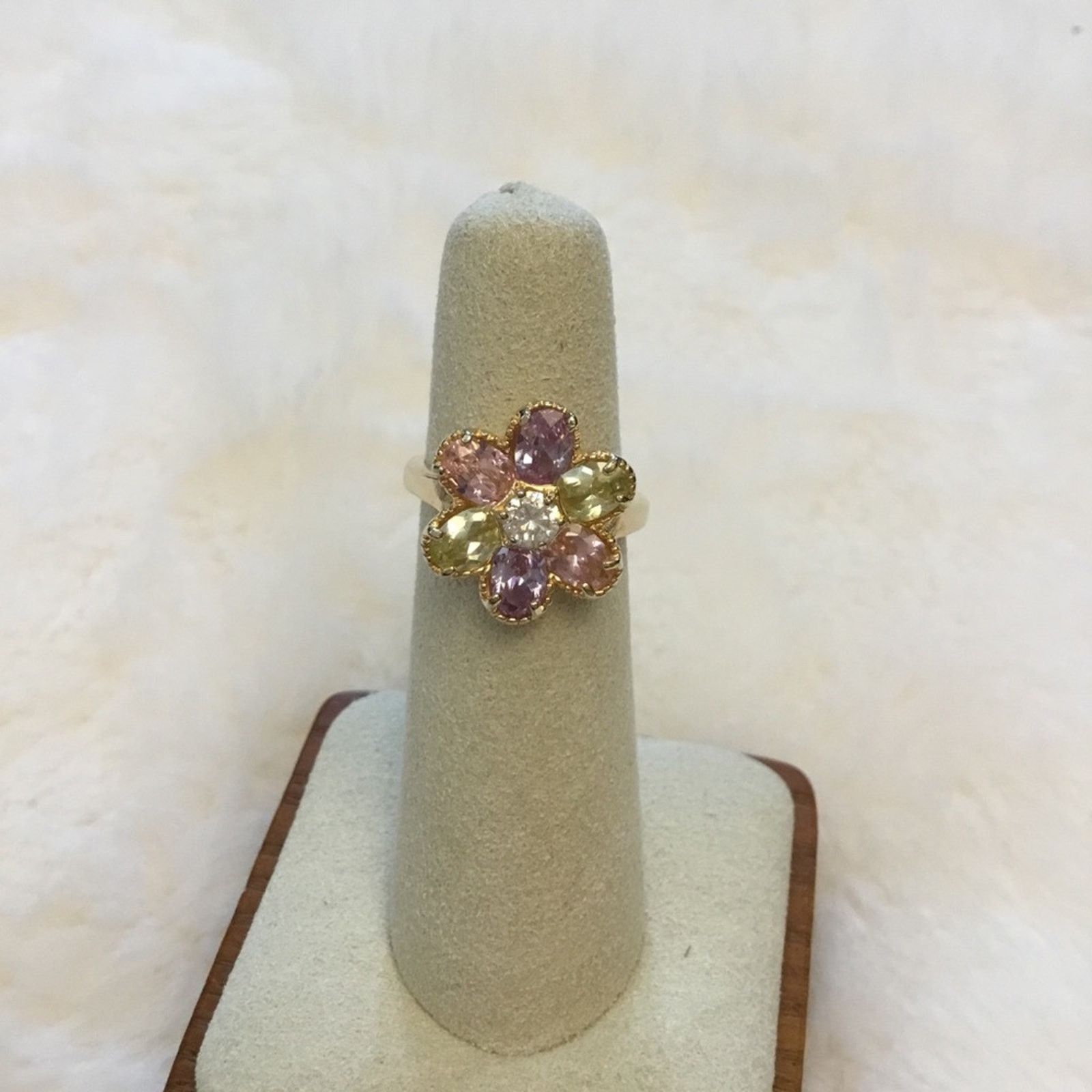 Other Multi-Color Crystals Sunflower Ring Size ONE SIZE - 1 Thumbnail