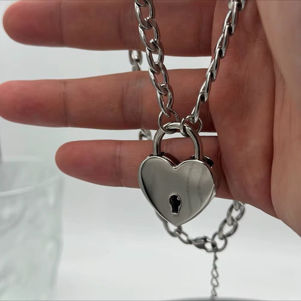 Other Steel Cuban Chain Love Padlock Charm Necklace Size ONE SIZE - 3 Thumbnail