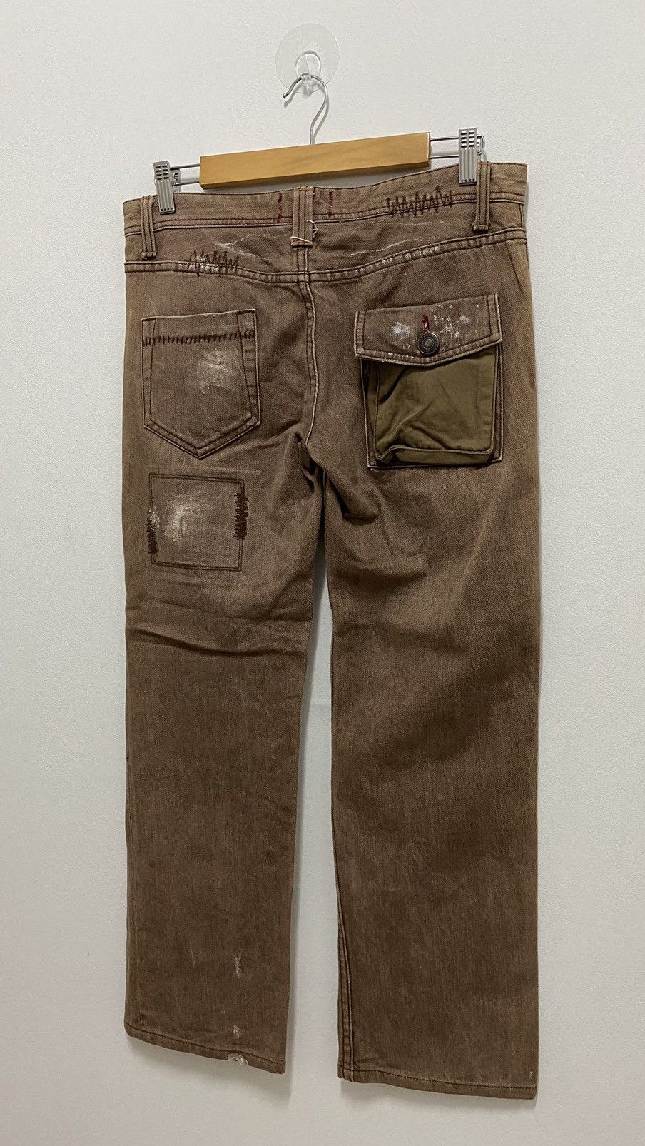 If Six Was Nine × Japanese Brand × Tornado Mart Distressed Denim Patchwork Chocolate Denim Jeans Size US 31 - 6 Thumbnail