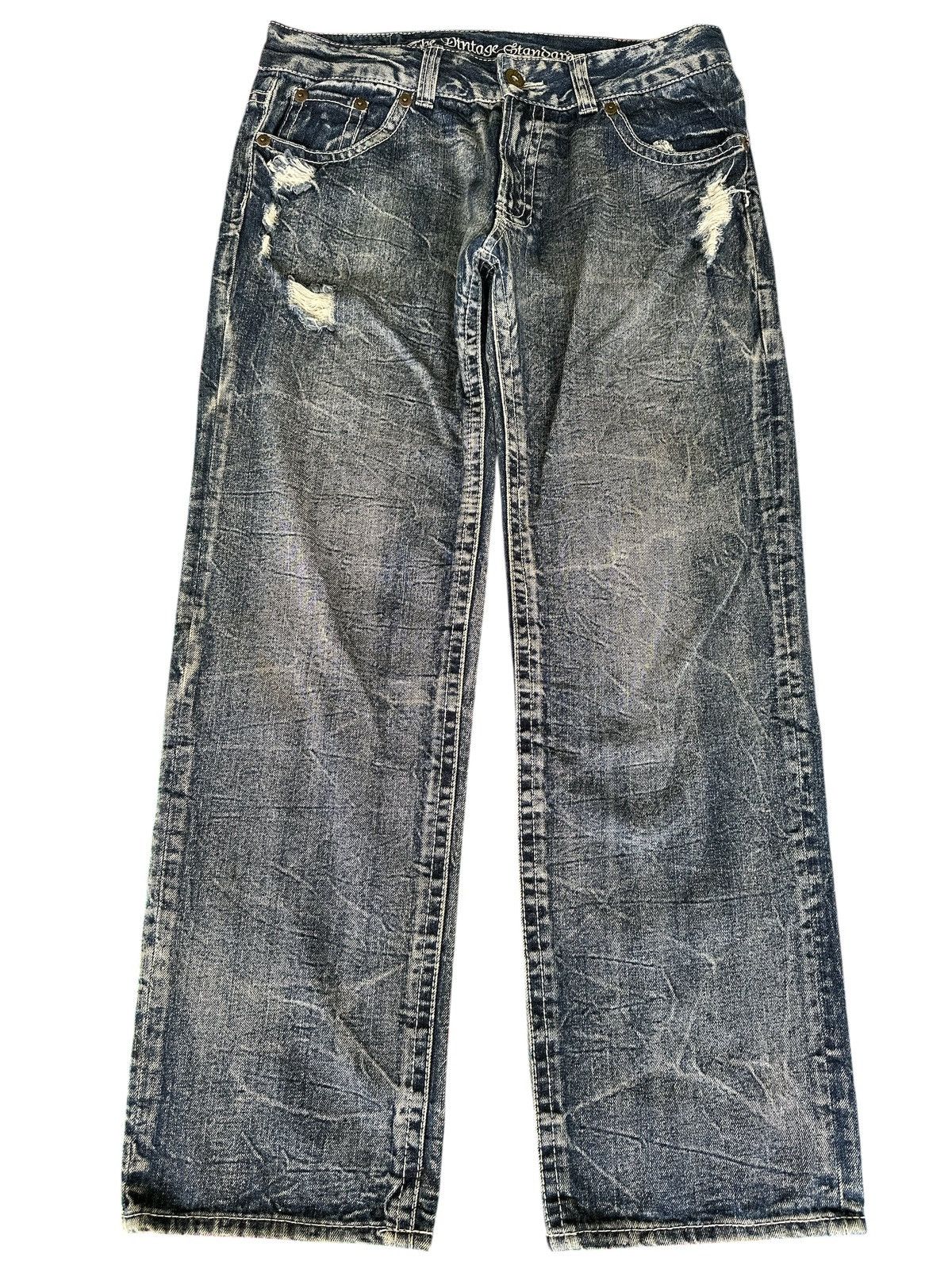 Kapital Distress Denim Jessy Logan HoneyComb Style 34x39 Size US 34 / EU 50 - 1 Thumbnail