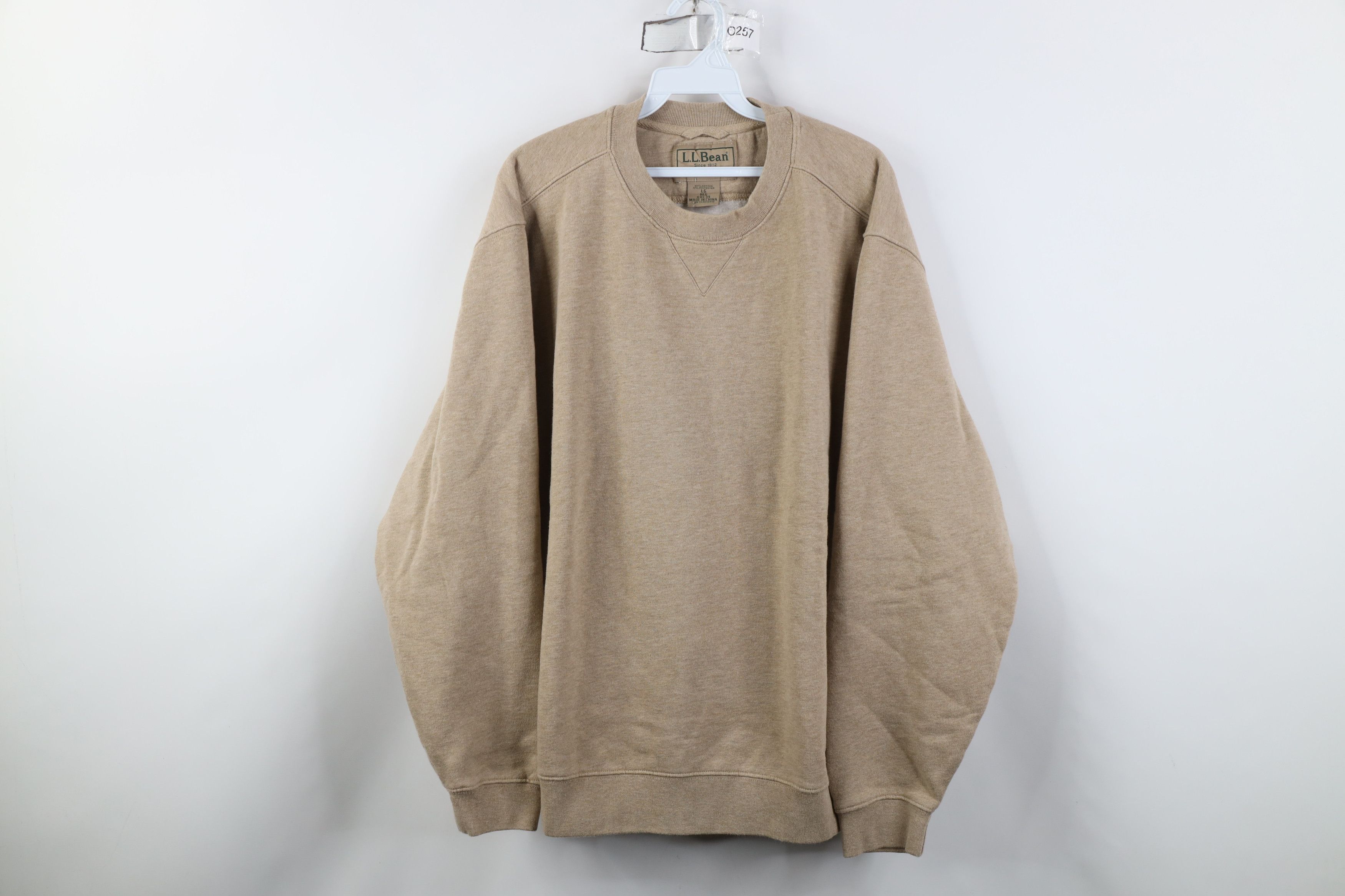 L.L. Bean Vintage 90s Y2K LL Bean Heavy Crewneck Sweatshirt Beige Tan Size US L / EU 52-54 / 3 - 1 Thumbnail