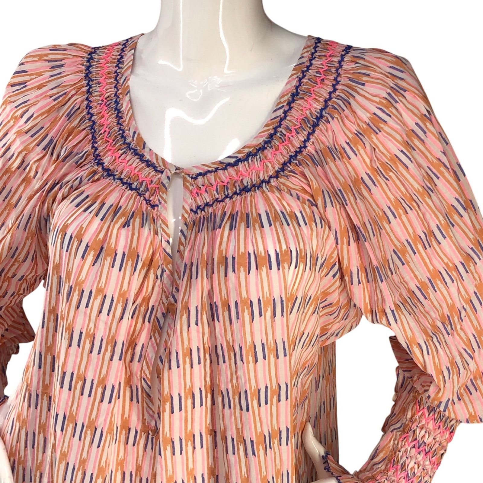 Other Thierry Colson Size XS Top Valeska Blouse Smocked Sleeve Size XS / US 0-2 / IT 36-38 - 2 Thumbnail