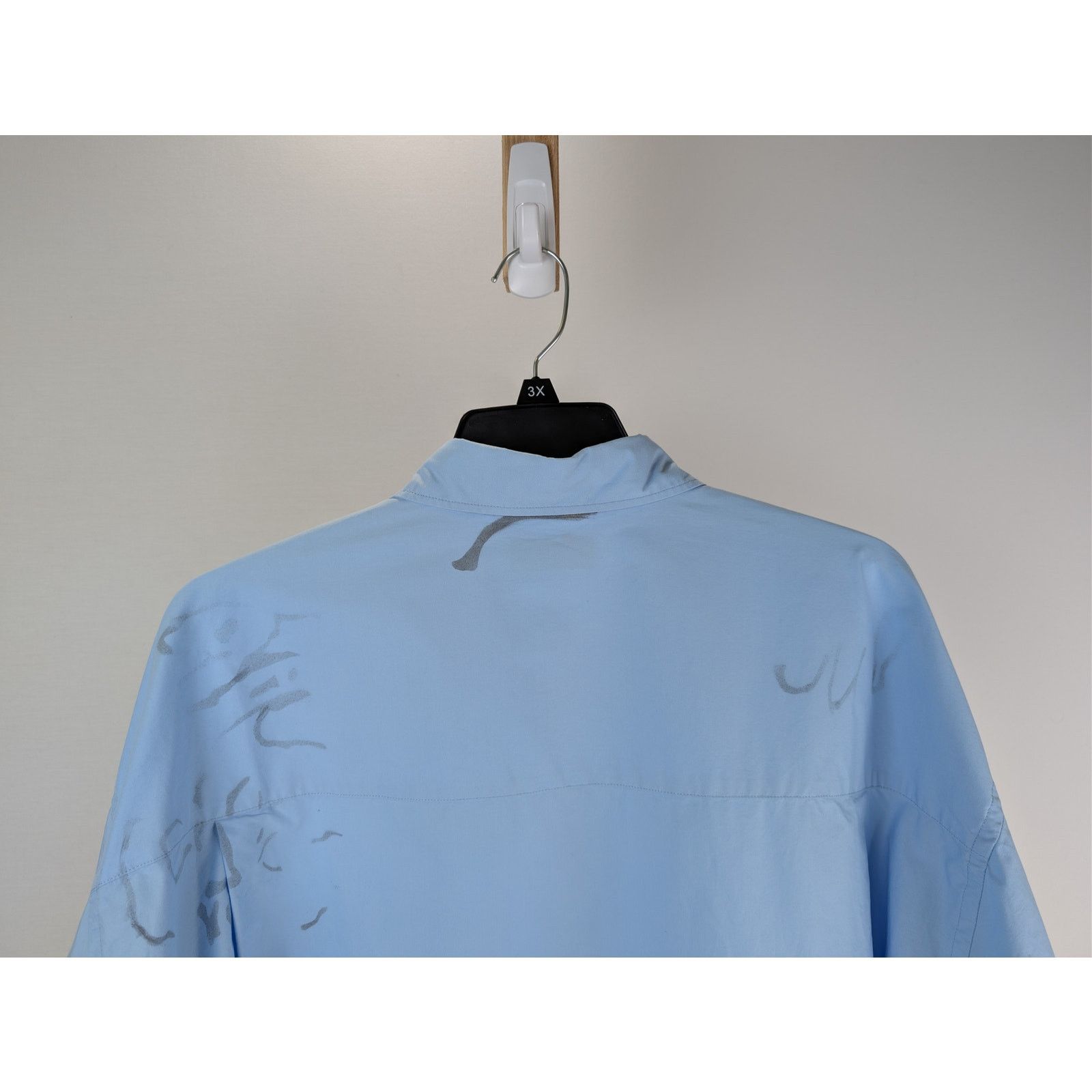Balenciaga o1rshd1 Cotton Poplin Graffiti Shirt in Sky Blue Size US L / EU 52-54 / 3 - 12 Thumbnail