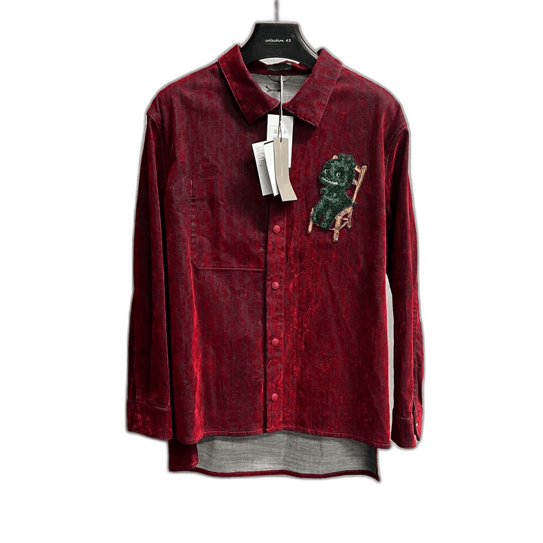 Dior Red Cartoon Pattern Long Sleeve Shirt Size US L / EU 52-54 / 3 - 1 Thumbnail