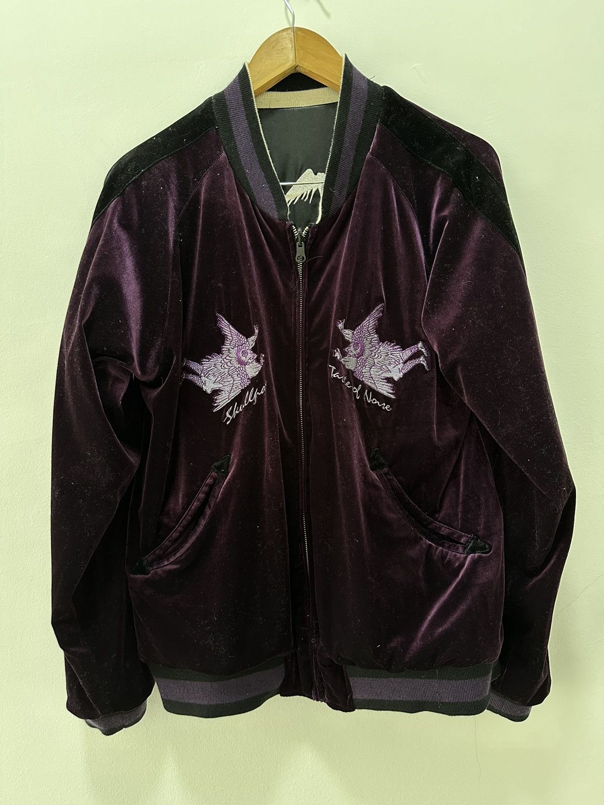 Japanese Brand Vintage Sukajan Jacket skeleton taste of Noise Embroidered Size US L / EU 52-54 / 3 - 5 Thumbnail