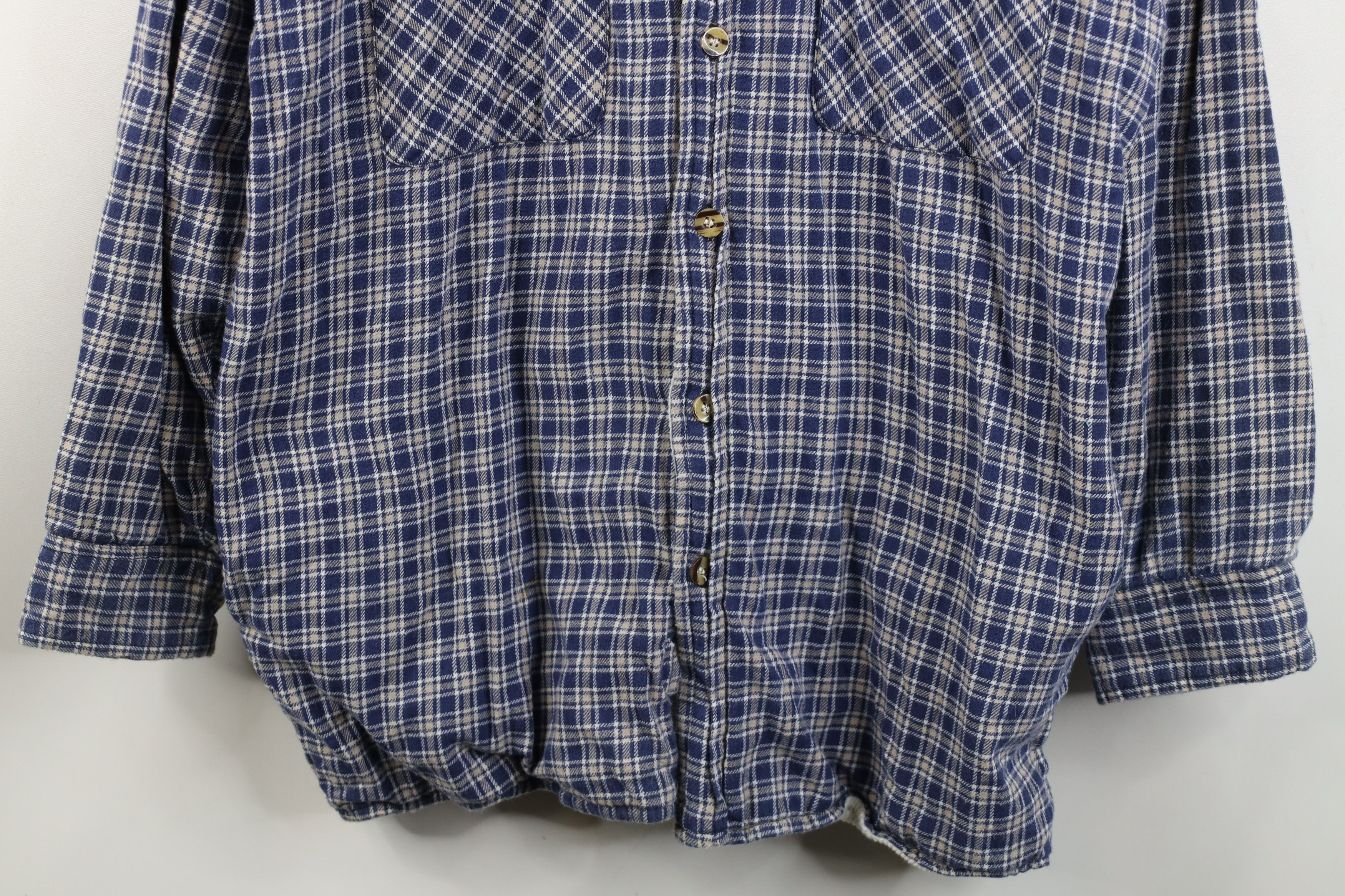 Vintage Vintage 90s Streetwear Waffle Lined Flannel Shirt Jacket Size US L / EU 52-54 / 3 - 3 Thumbnail