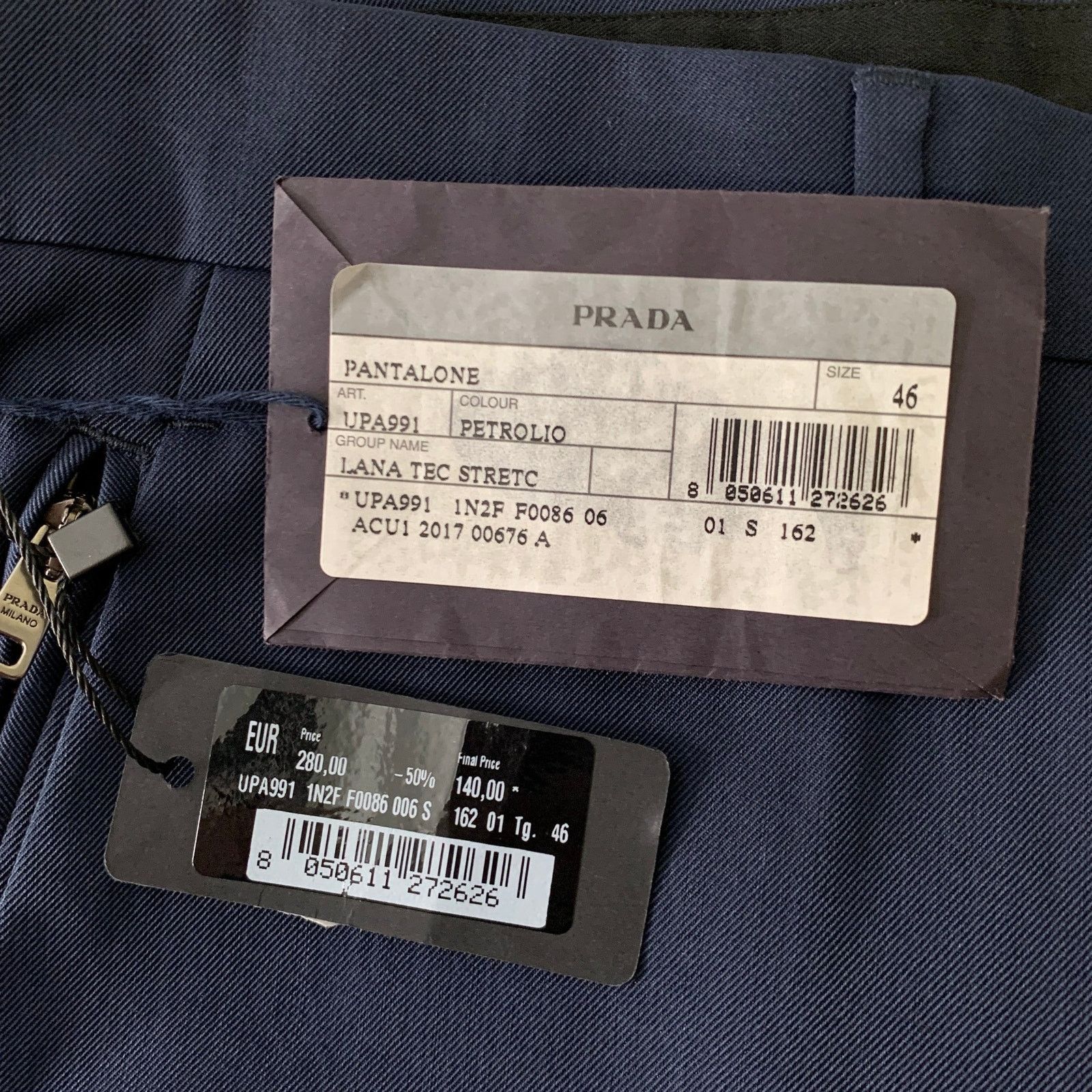 Prada PRADA Size 32 Navy Virgin Wool Blend Pants Size US 32 / EU 48 - 5 Thumbnail