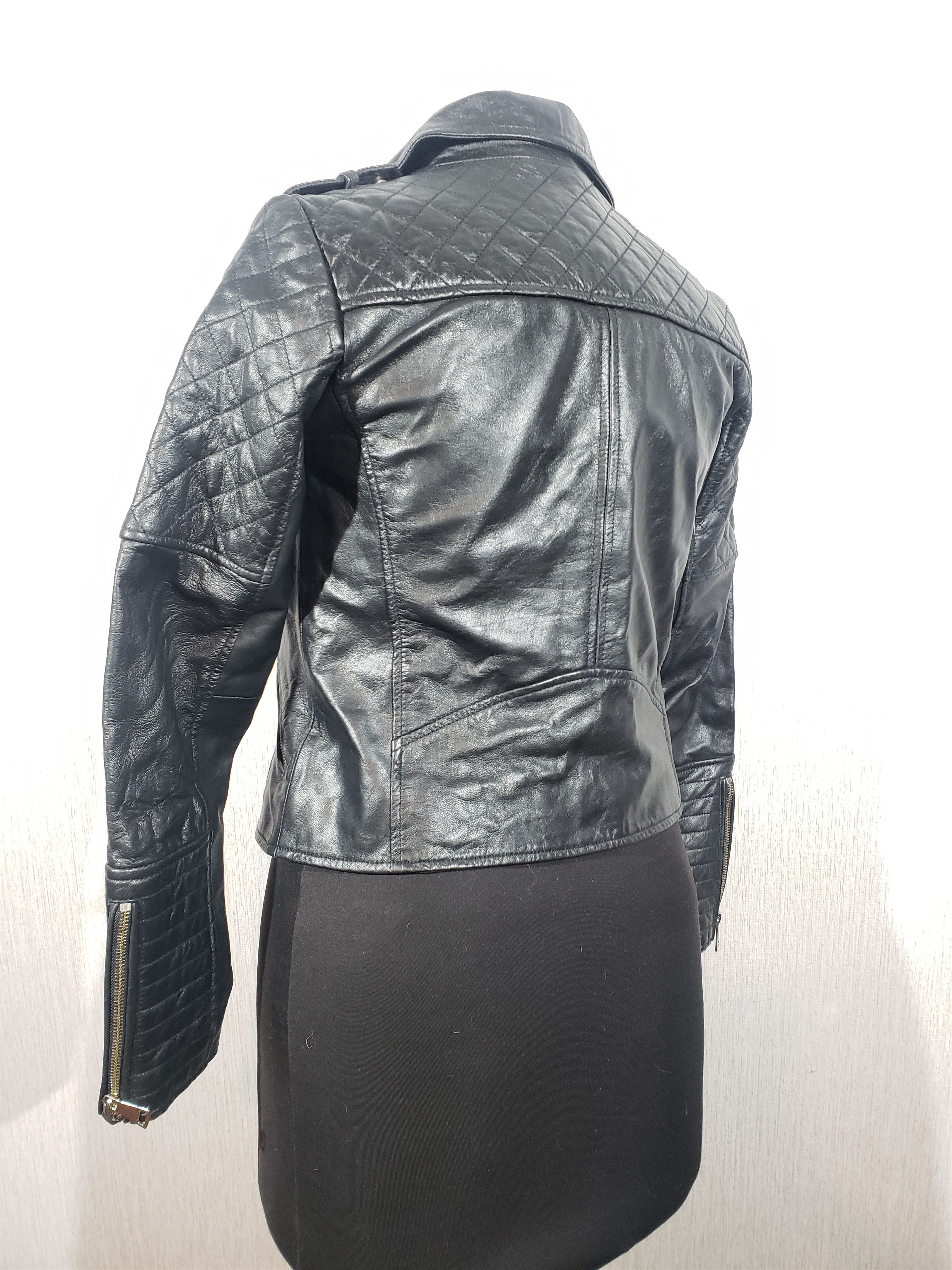 River Island Biker black women's leather jacket. Size S / US 4 / IT 40 - 7 Thumbnail
