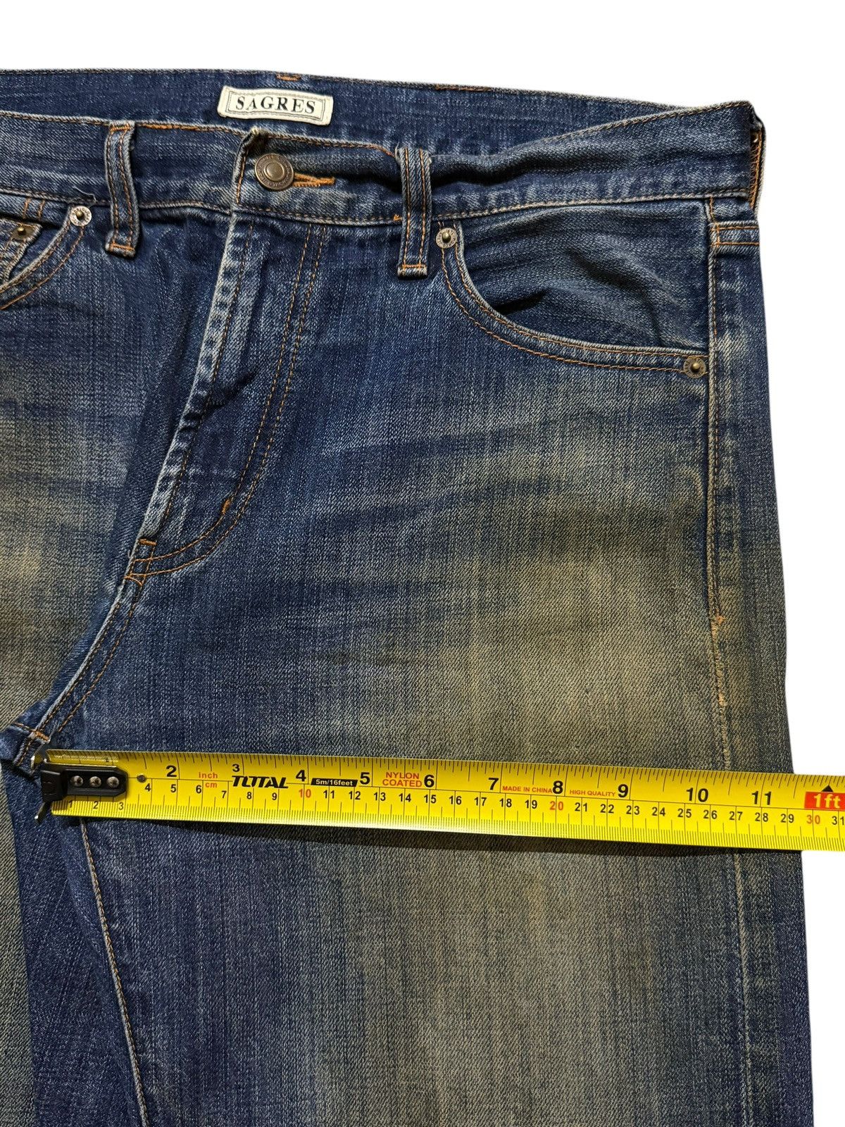 Helmut Lang Vintage Y2K Japanese Brand Blue Mud Wash Distress Straight Size US 32 / EU 48 - 11 Thumbnail