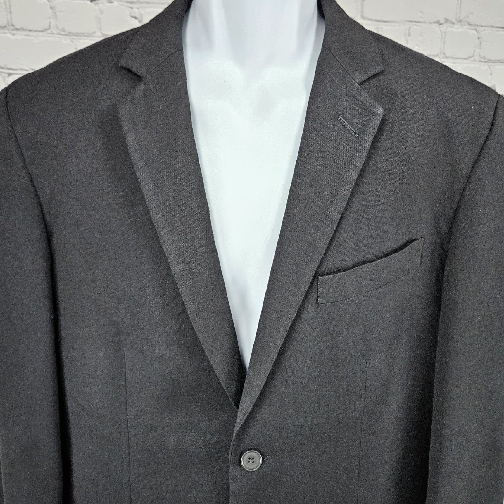Doublet Structure Black 2 Button Double Vented Notch Blazer Sport Coat Suit Jacket 40R Mens Blazer Size 40R - 7 Thumbnail
