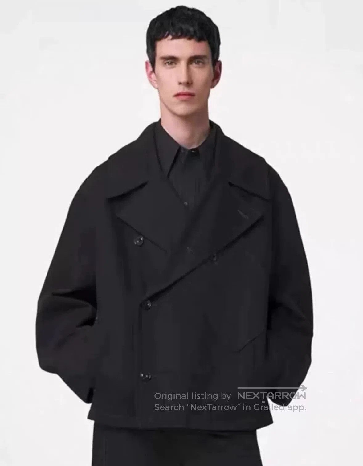 Lemaire black double-breasted jacket with collar. Size US XXS / EU 40 - 9 Thumbnail
