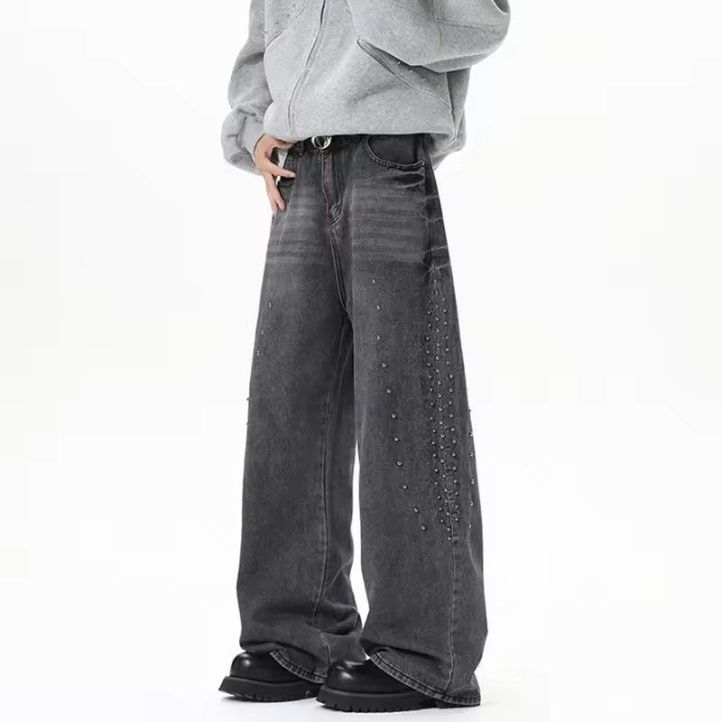 Japanese Brand 🔥 RARE Y2K Light Wash Wide Leg Embellished Jeans Size US 27 - 4 Thumbnail