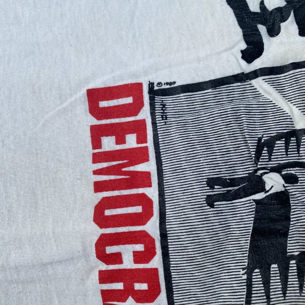 Vintage RARE Vintage 1989 Freedom & Democracy T Shirt Largg Single Size US L / EU 52-54 / 3 - 3 Thumbnail
