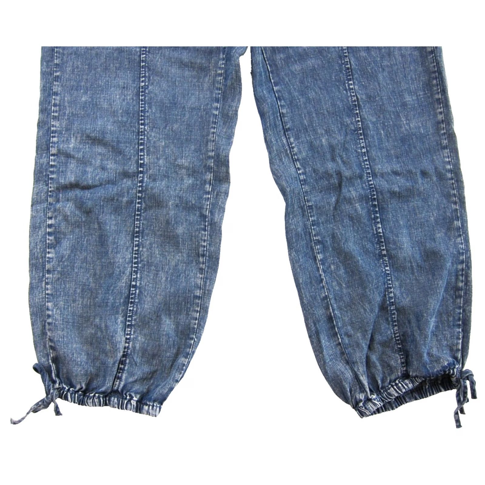 Denime Jane + Delancey 100% Lyocell Denim Blue Pocket Elastic Waist Jogger Pant Large Size 36" / US 14 / IT 50 - 5 Thumbnail