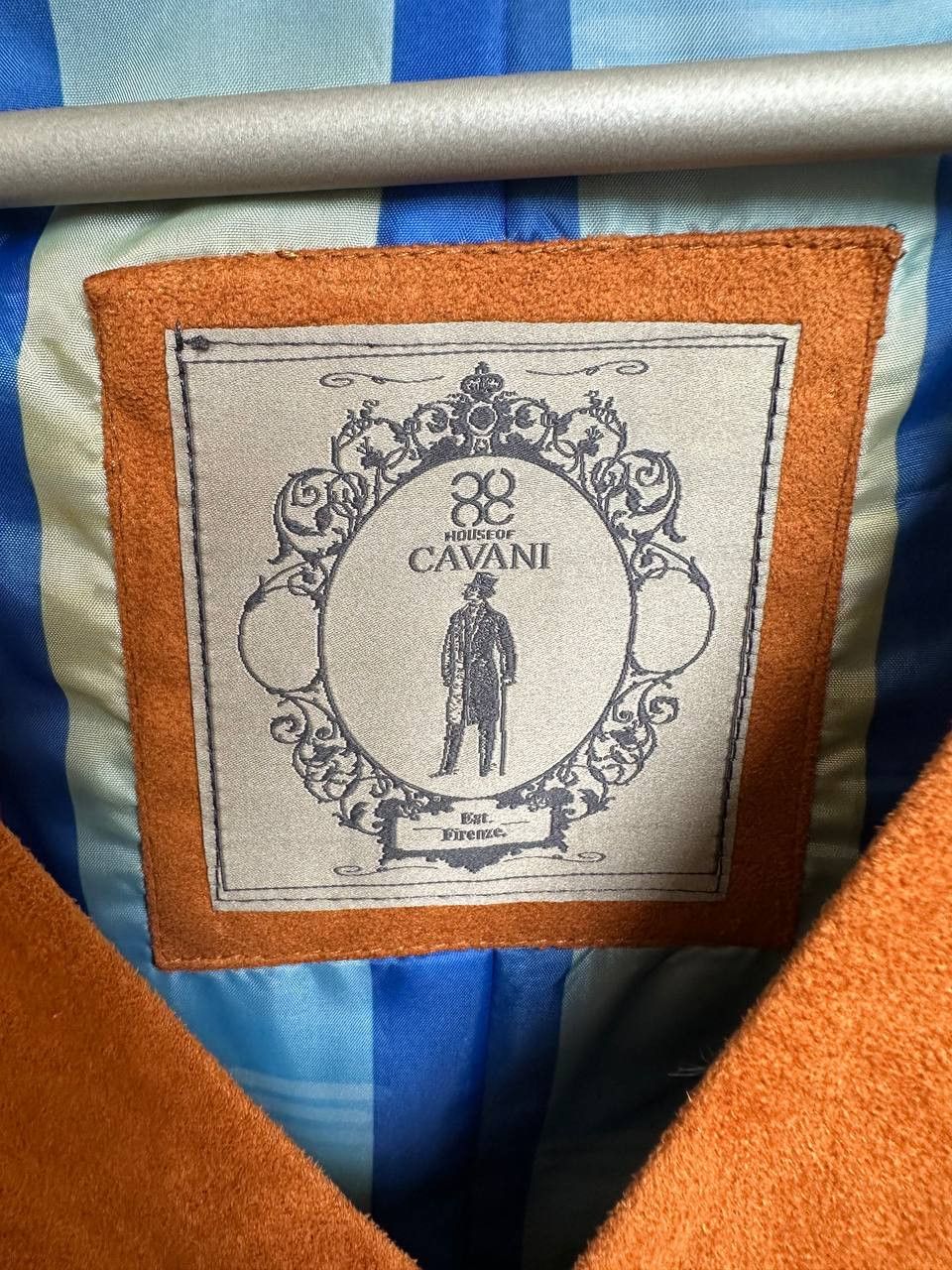 Designer House of Cavani Orange Suede Look Waistcoat Vest Retro Size 44R - 9 Thumbnail