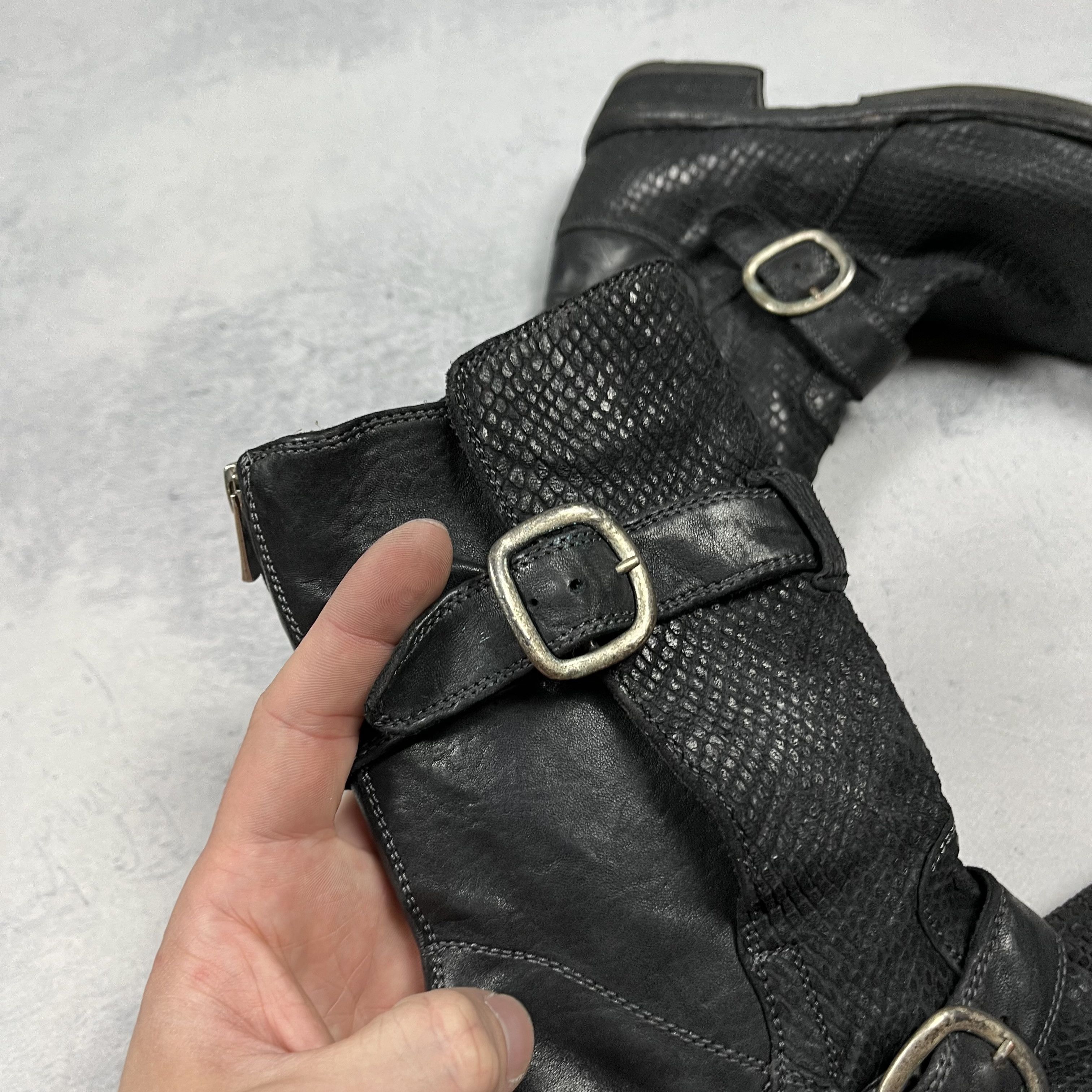 Officine Creative Avant-Garde Officine Creative Snake Embossed Biker Boots Size US 6 / IT 36 - 17 Thumbnail