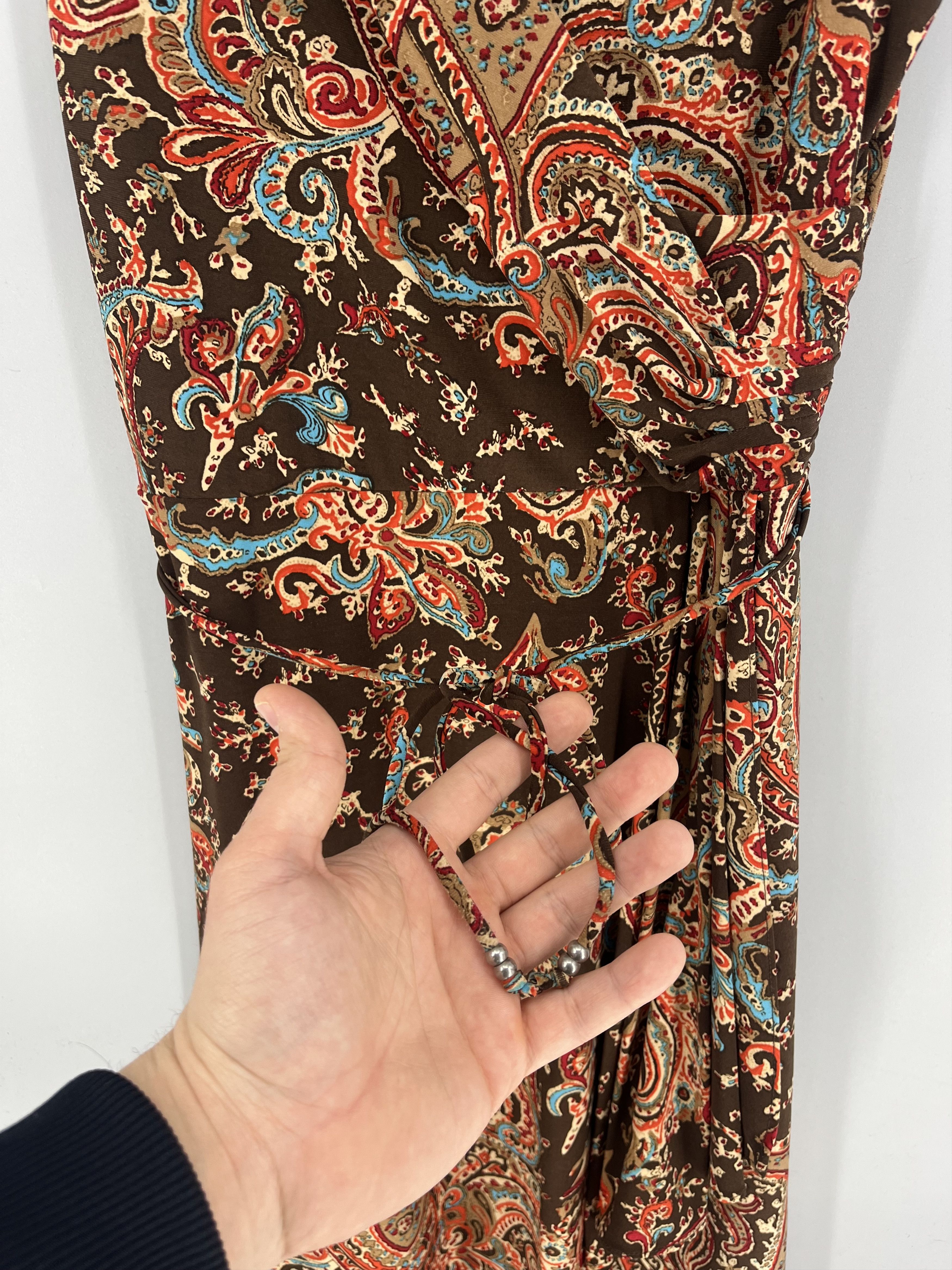Polo Ralph Lauren Ralph Lauren Sleeveless Wrap Dress Womens S Brown Orange Size S / US 4 / IT 40 - 8 Thumbnail