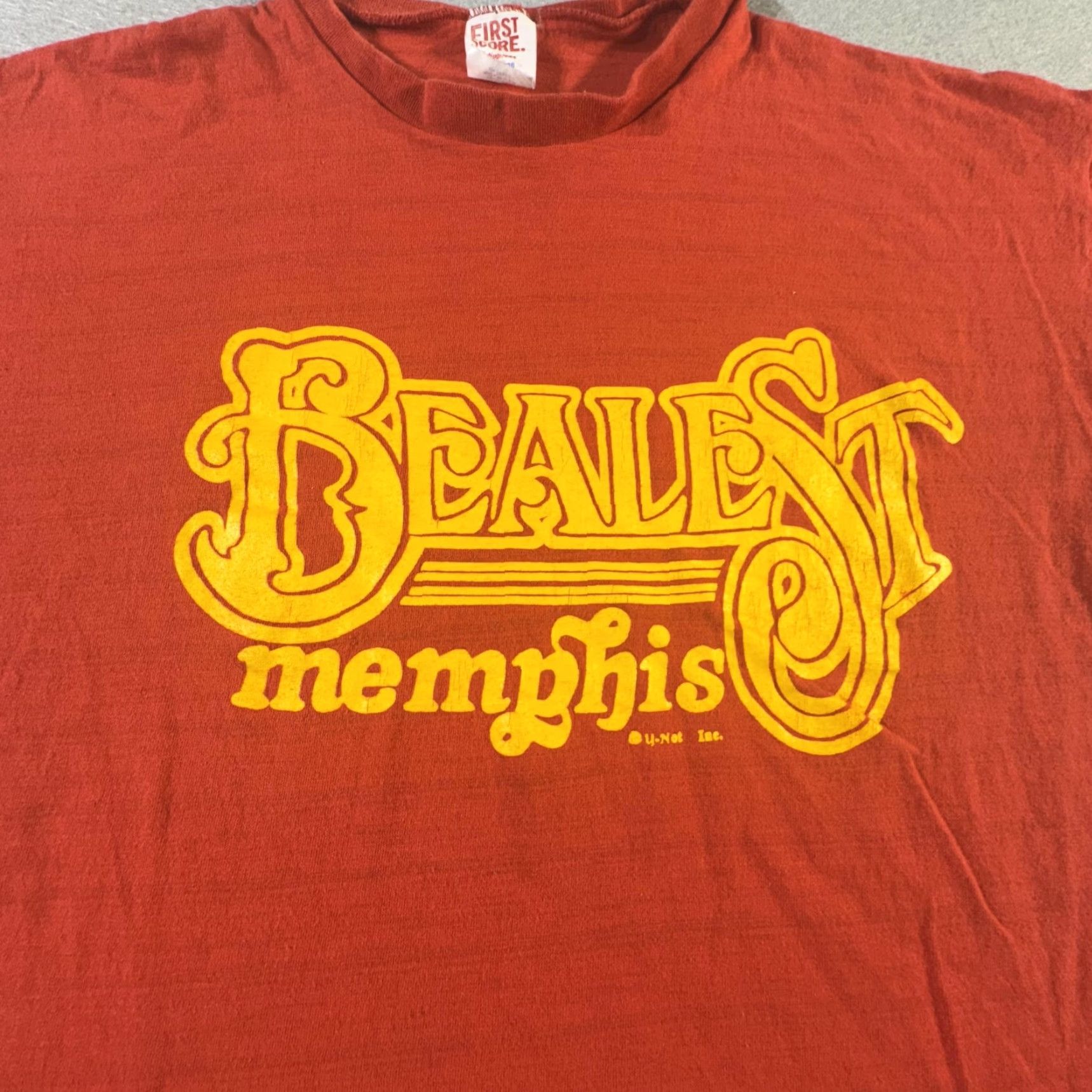 Vintage Vintage Beale St Memphis Shirt Mens XL Cotton 1970s Tourist Souvenir Tee Red USA Classic Retro Size US XL / EU 56 / 4 - 2 Thumbnail