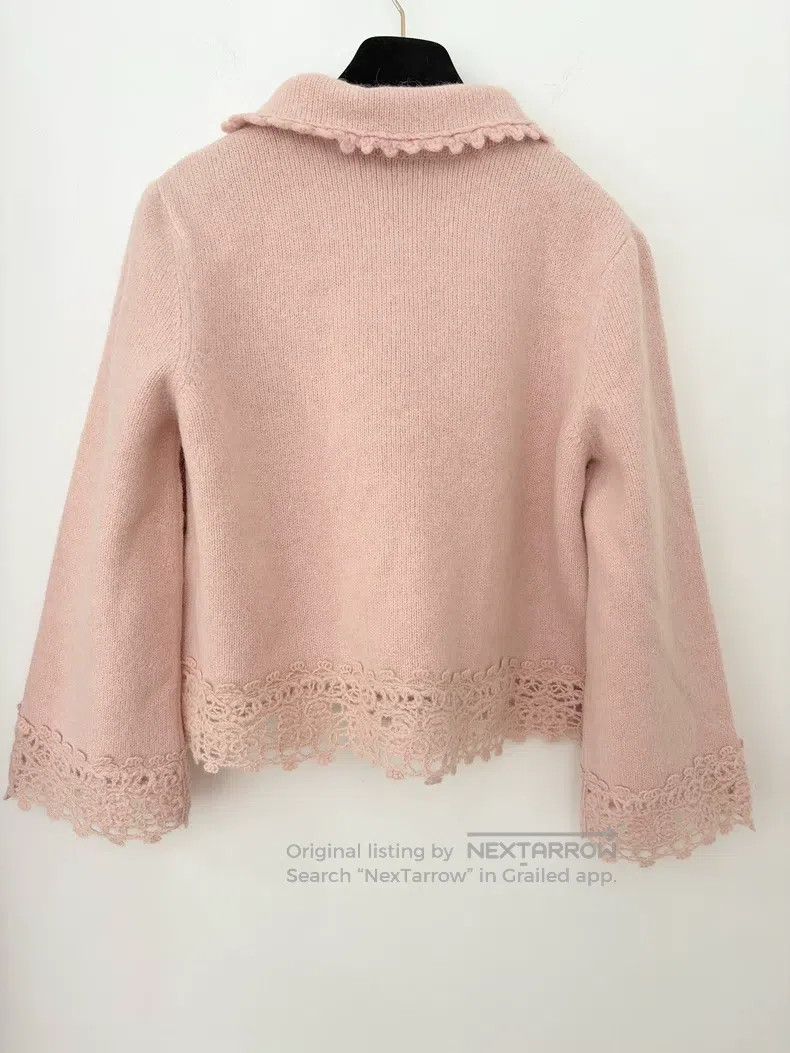 Chanel Chanel Pink lace cardigan coat Size S / US 4 / IT 40 - 2 Thumbnail