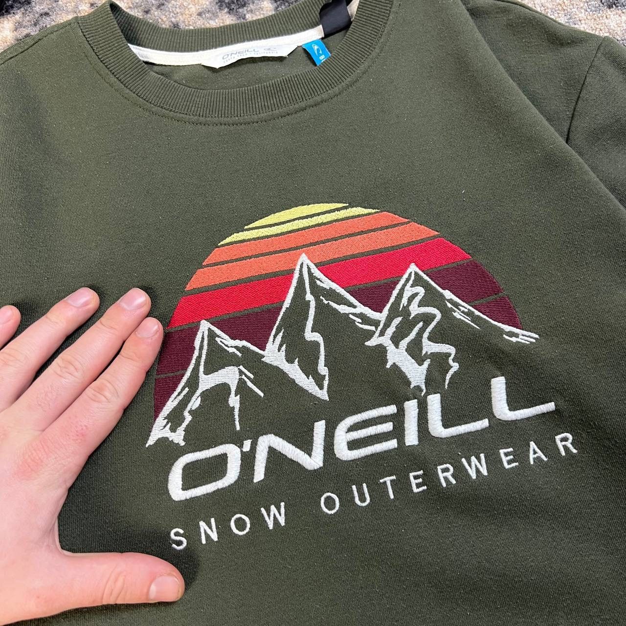 O'Neill Oneill Vintage Big Embroidered Logo Sweatshirt Size US L / EU 52-54 / 3 - 4 Thumbnail
