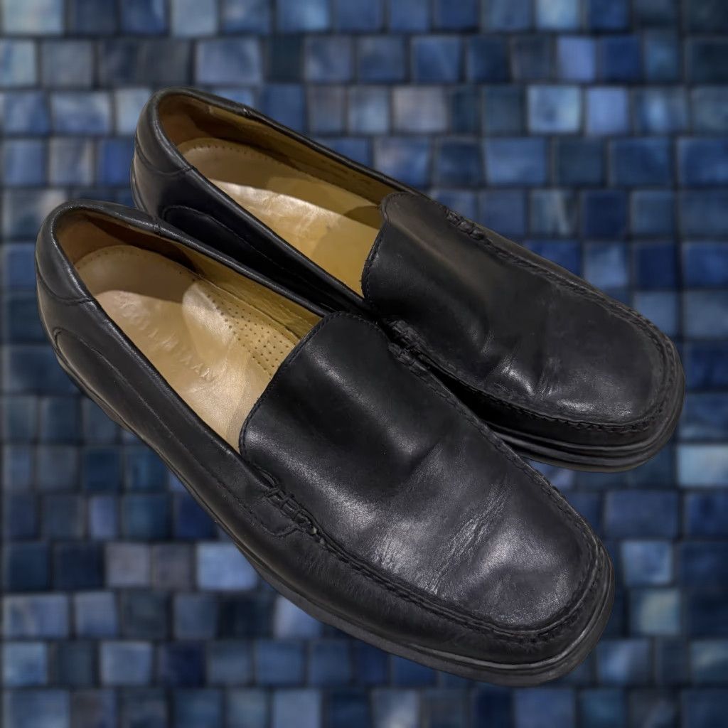 Cole Haan Cole Haan Mens Black Penny Loafers Dress Slip On Leather Leather Insole Leather Upper Square Toe 10.5 M Mens Shoes Size US 11 / EU 44 - 1 Thumbnail