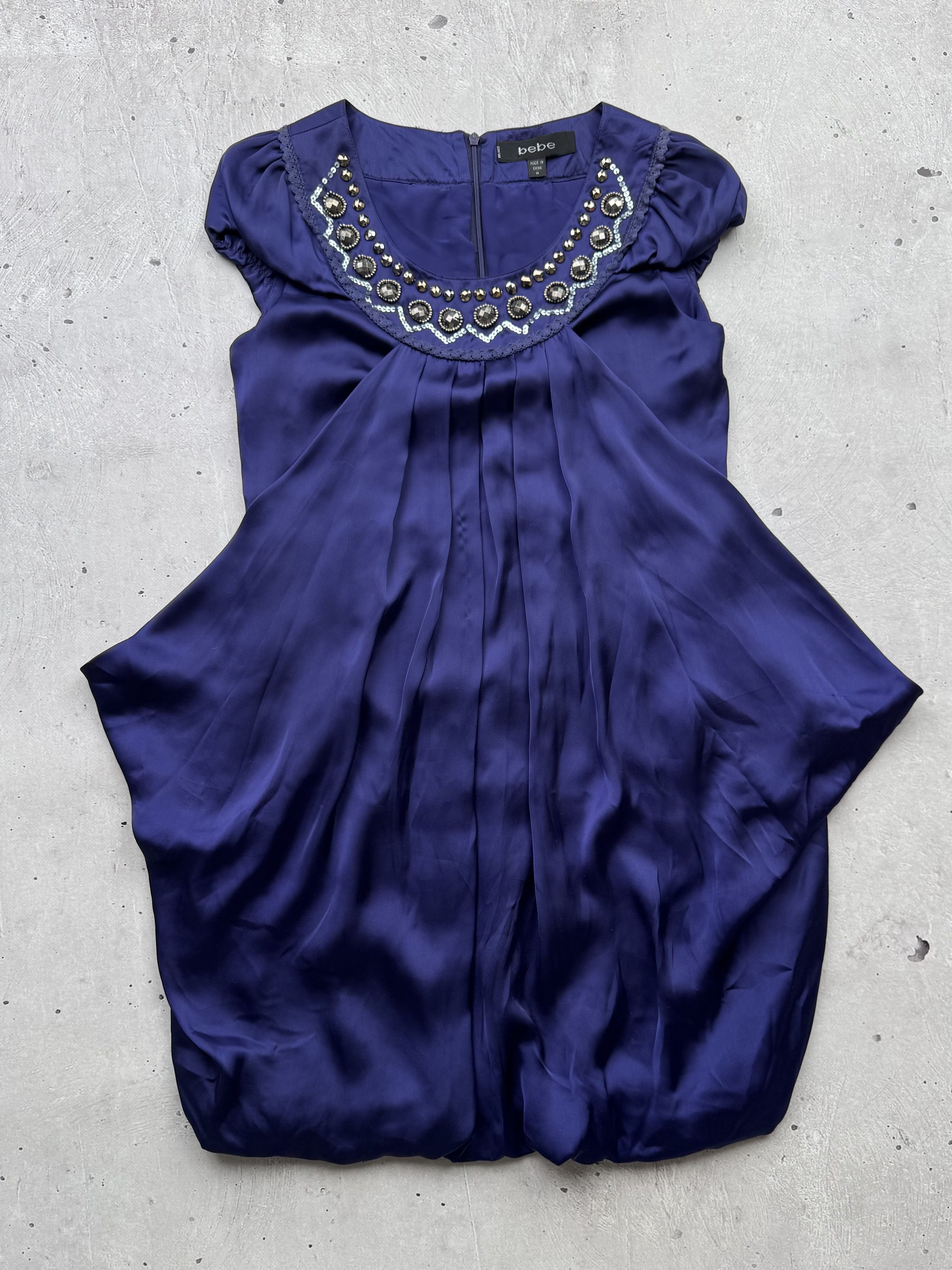 Bebe Vintage Silk Asymmetrical Mini Dress